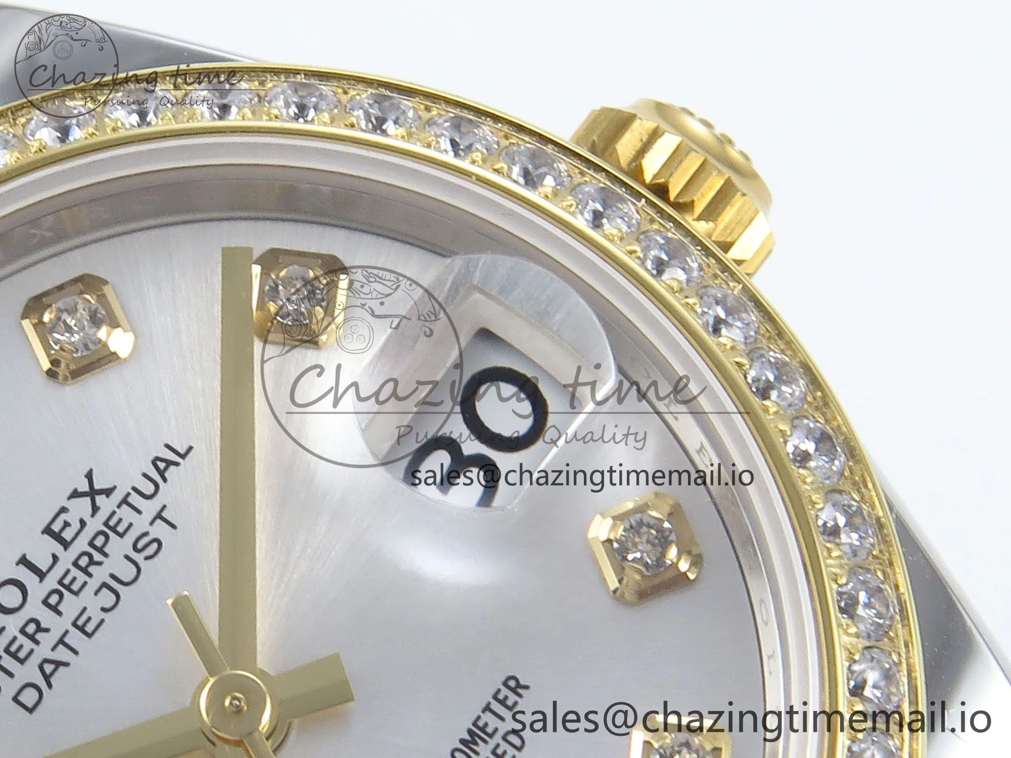 DateJust 31 278383RBR ARF 1:1 Best Edition 904L Steel Silver Diamonds Dial Diamonds Bezel on SS YG Oyster Bracelet ETA 2688