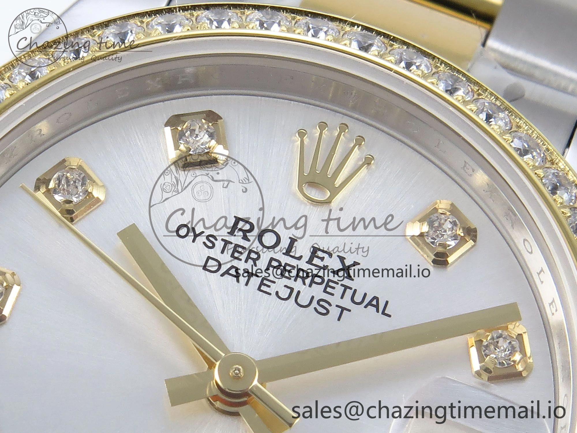 DateJust 31 278383RBR ARF 1:1 Best Edition 904L Steel Silver Diamonds Dial Diamonds Bezel on SS YG Oyster Bracelet ETA 2688