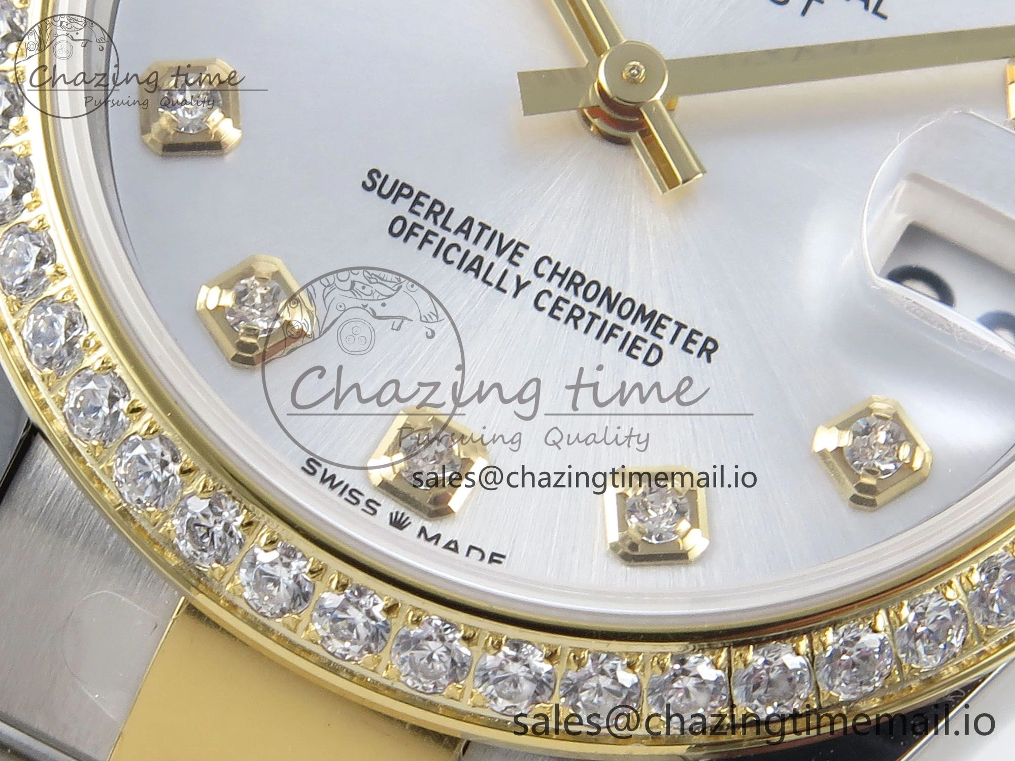 DateJust 31 278383RBR ARF 1:1 Best Edition 904L Steel Silver Diamonds Dial Diamonds Bezel on SS YG Oyster Bracelet ETA 2688
