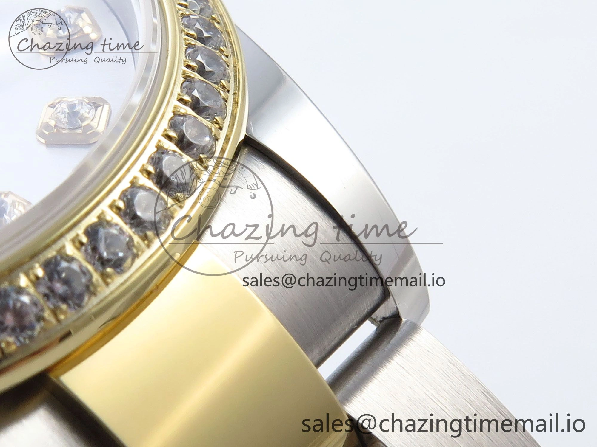 DateJust 31 278383RBR ARF 1:1 Best Edition 904L Steel Silver Diamonds Dial Diamonds Bezel on SS YG Oyster Bracelet ETA 2688