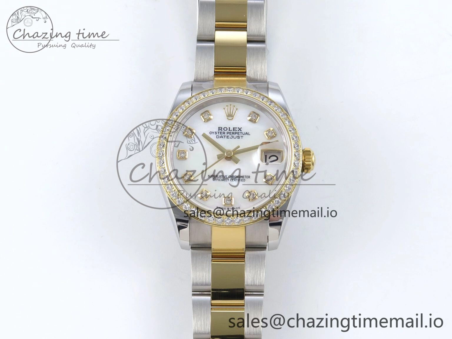 DateJust 31 278383RBR ARF 1:1 Best Edition 904L Steel White MOP Dial Diamonds Bezel on SS YG Oyster Bracelet ETA 2688