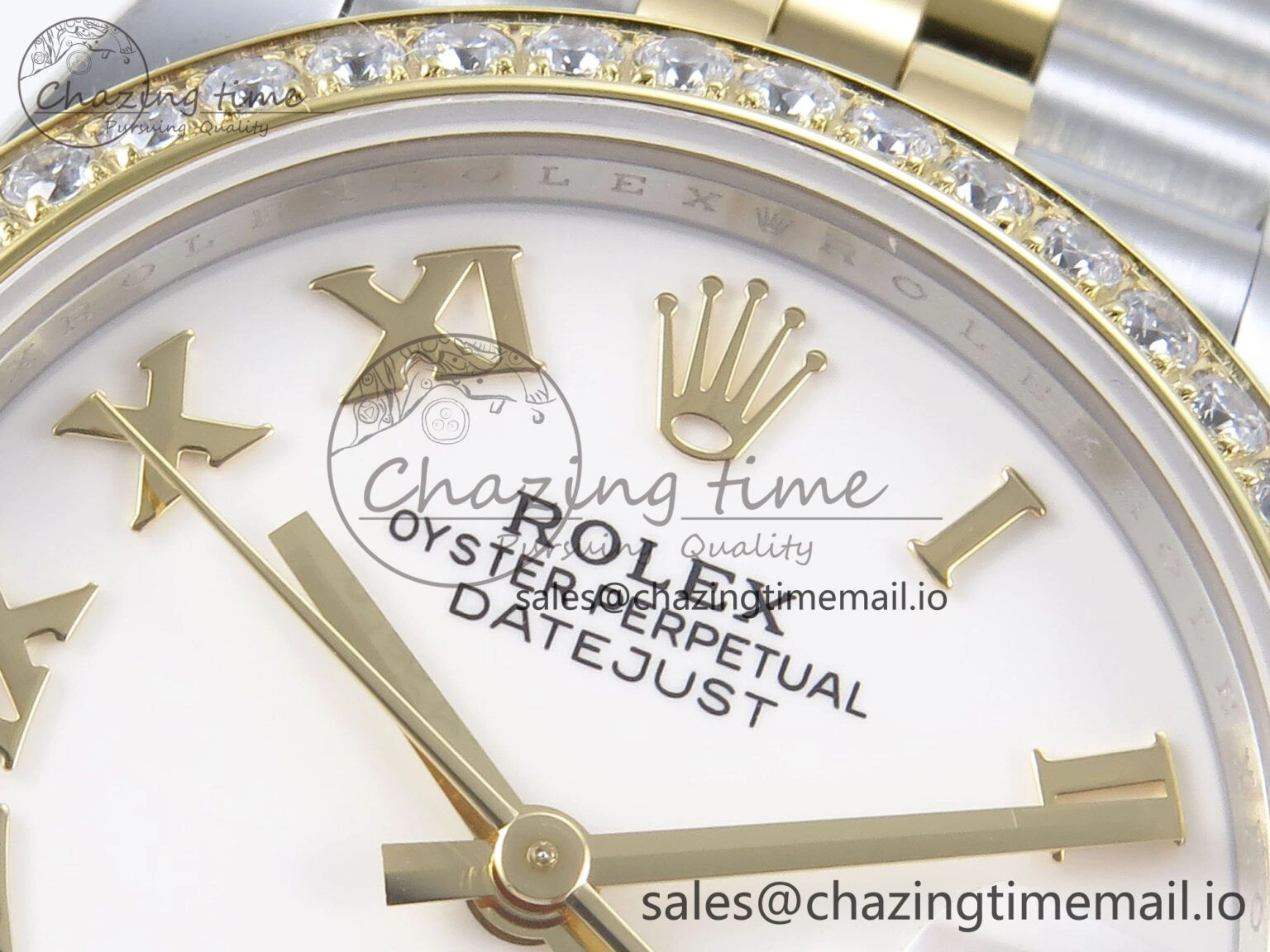 DateJust 31 278383RBR ARF 1:1 Best Edition 904L Steel White Roman Dial Diamonds Bezel on SS YG Jubilee Bracelet ETA 2688