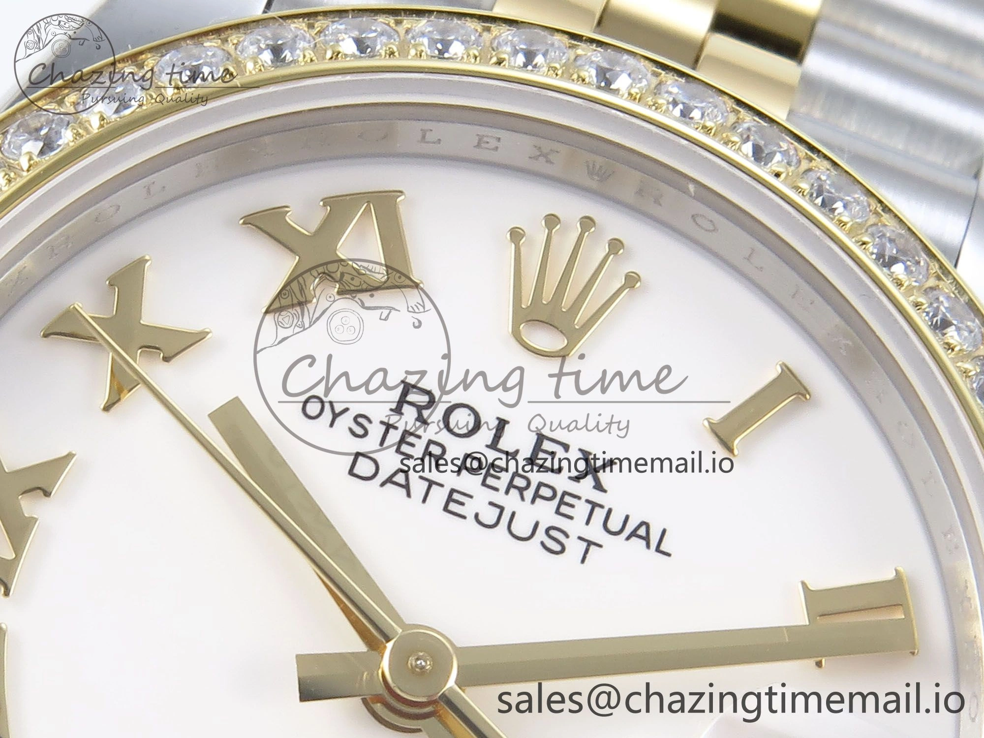 DateJust 31 278383RBR ARF 1:1 Best Edition 904L Steel White Roman Dial Diamonds Bezel on SS YG Jubilee Bracelet ETA 2688