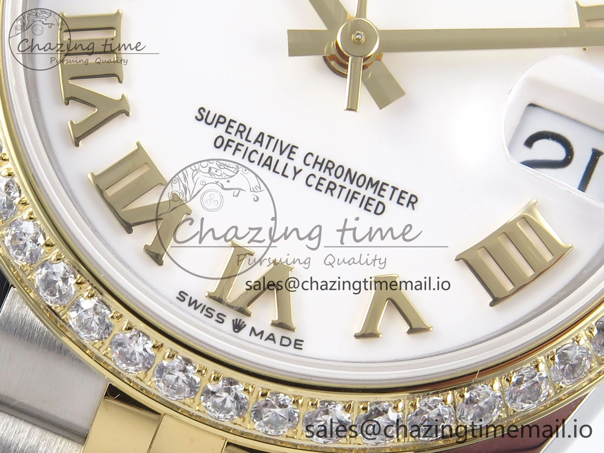 DateJust 31 278383RBR ARF 1:1 Best Edition 904L Steel White Roman Dial Diamonds Bezel on SS YG Jubilee Bracelet ETA 2688