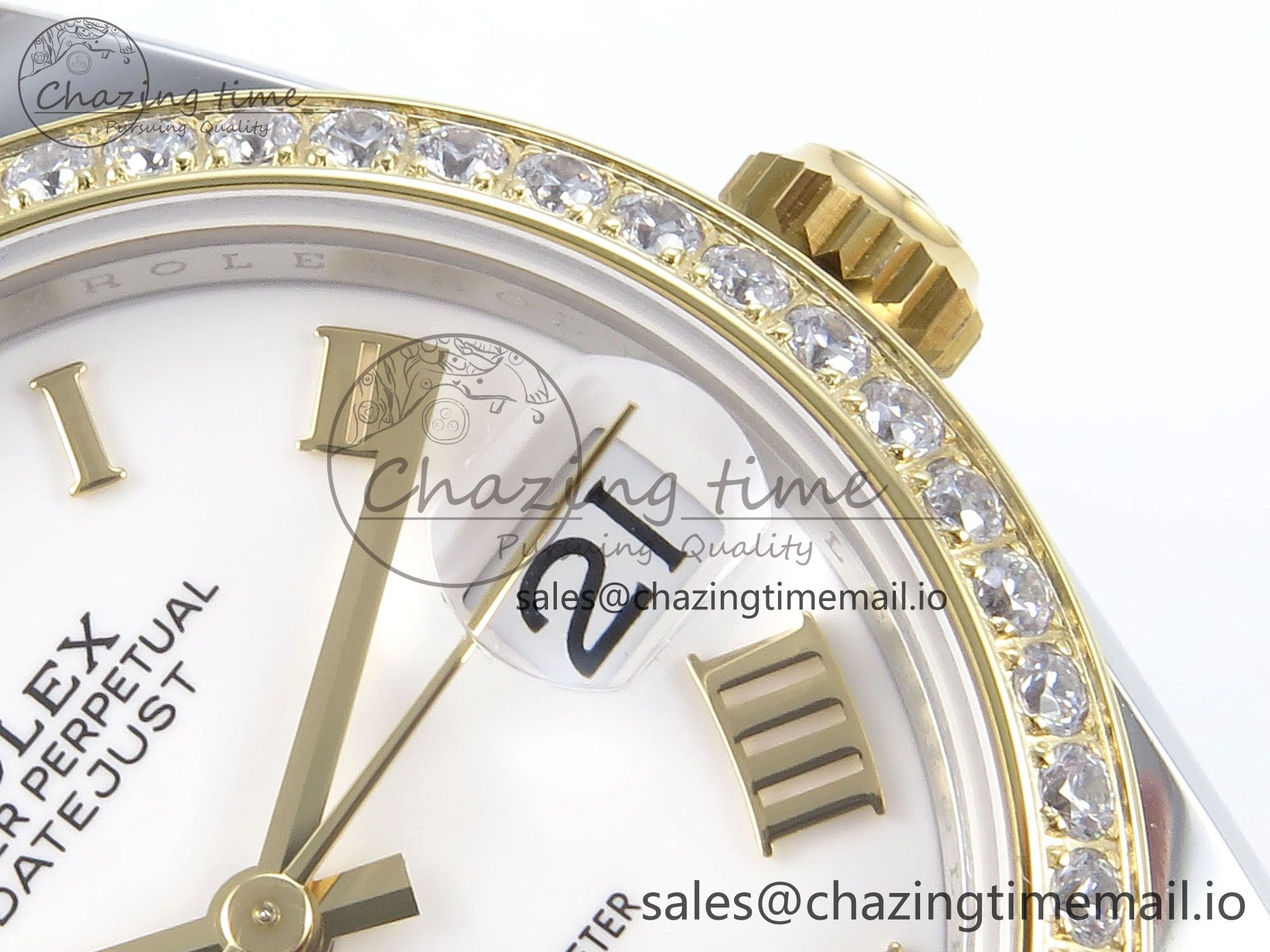 DateJust 31 278383RBR ARF 1:1 Best Edition 904L Steel White Roman Dial Diamonds Bezel on SS YG Jubilee Bracelet ETA 2688