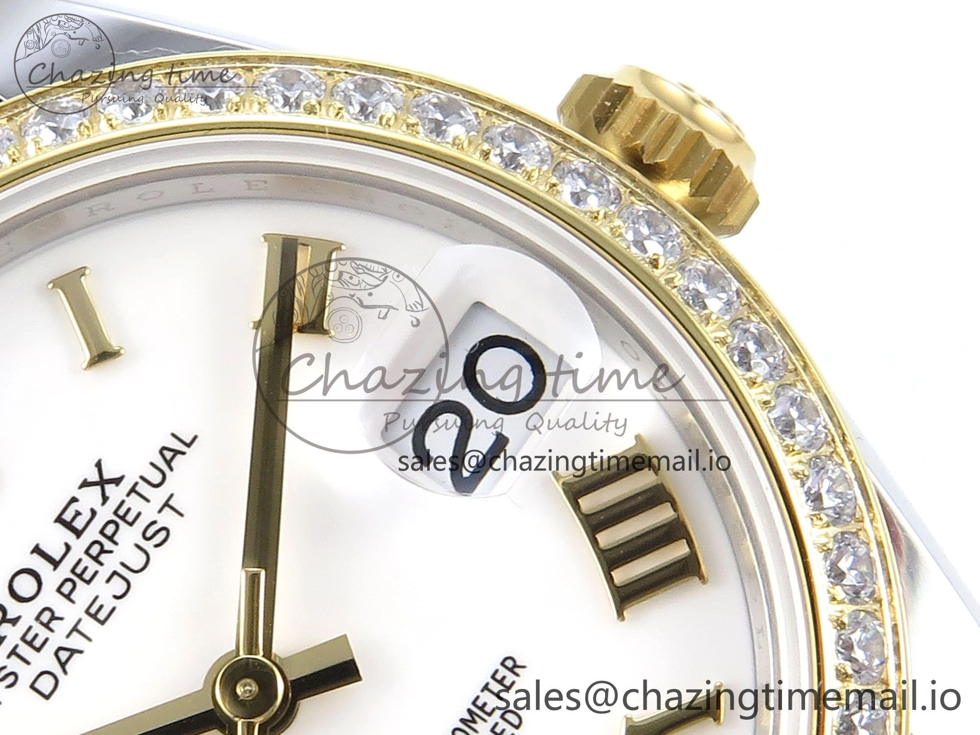 DateJust 31 278383RBR ARF 1:1 Best Edition 904L Steel White Roman Dial Diamonds Bezel on SS YG Oyster Bracelet ETA 2688