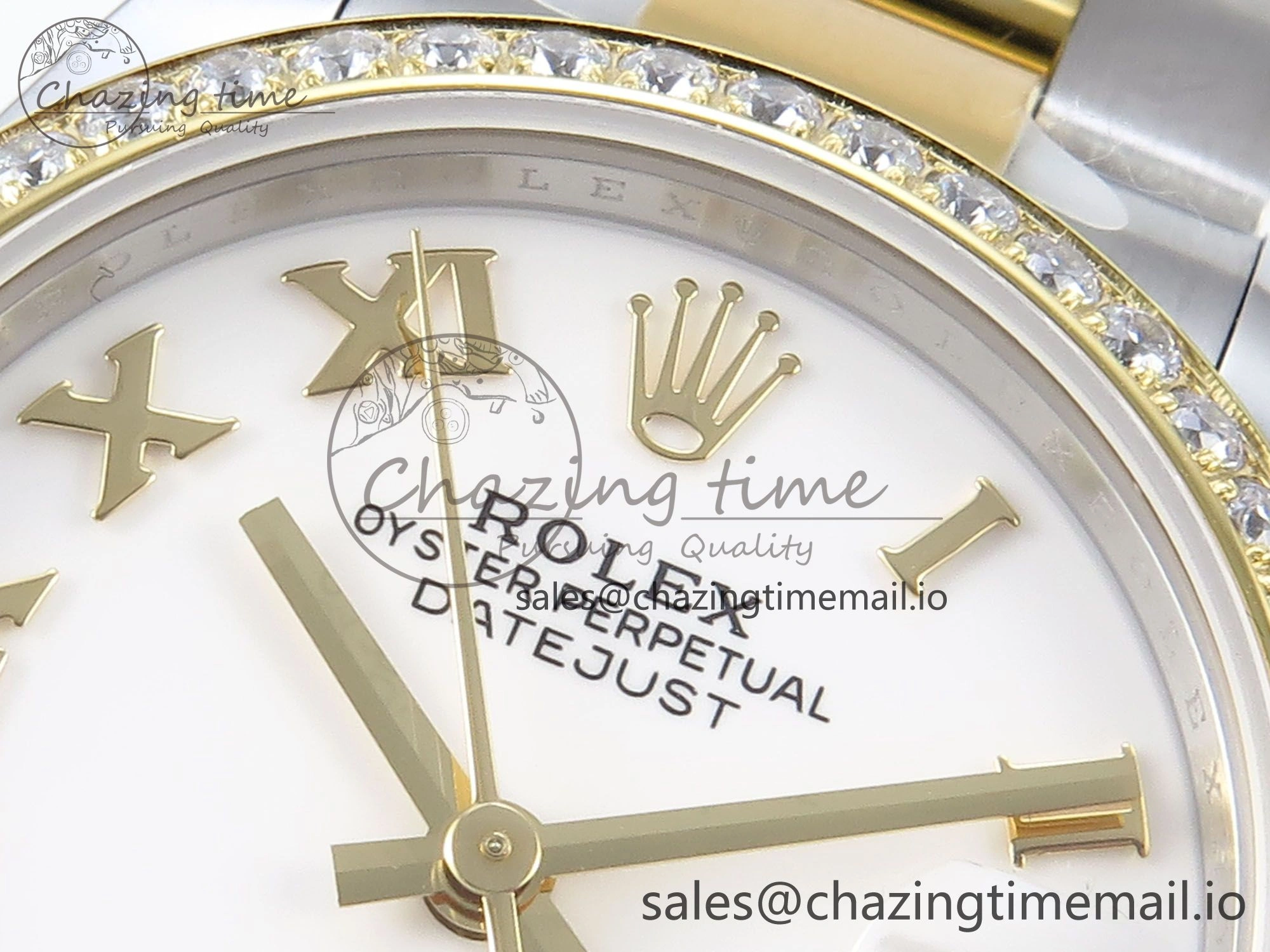 DateJust 31 278383RBR ARF 1:1 Best Edition 904L Steel White Roman Dial Diamonds Bezel on SS YG Oyster Bracelet ETA 2688