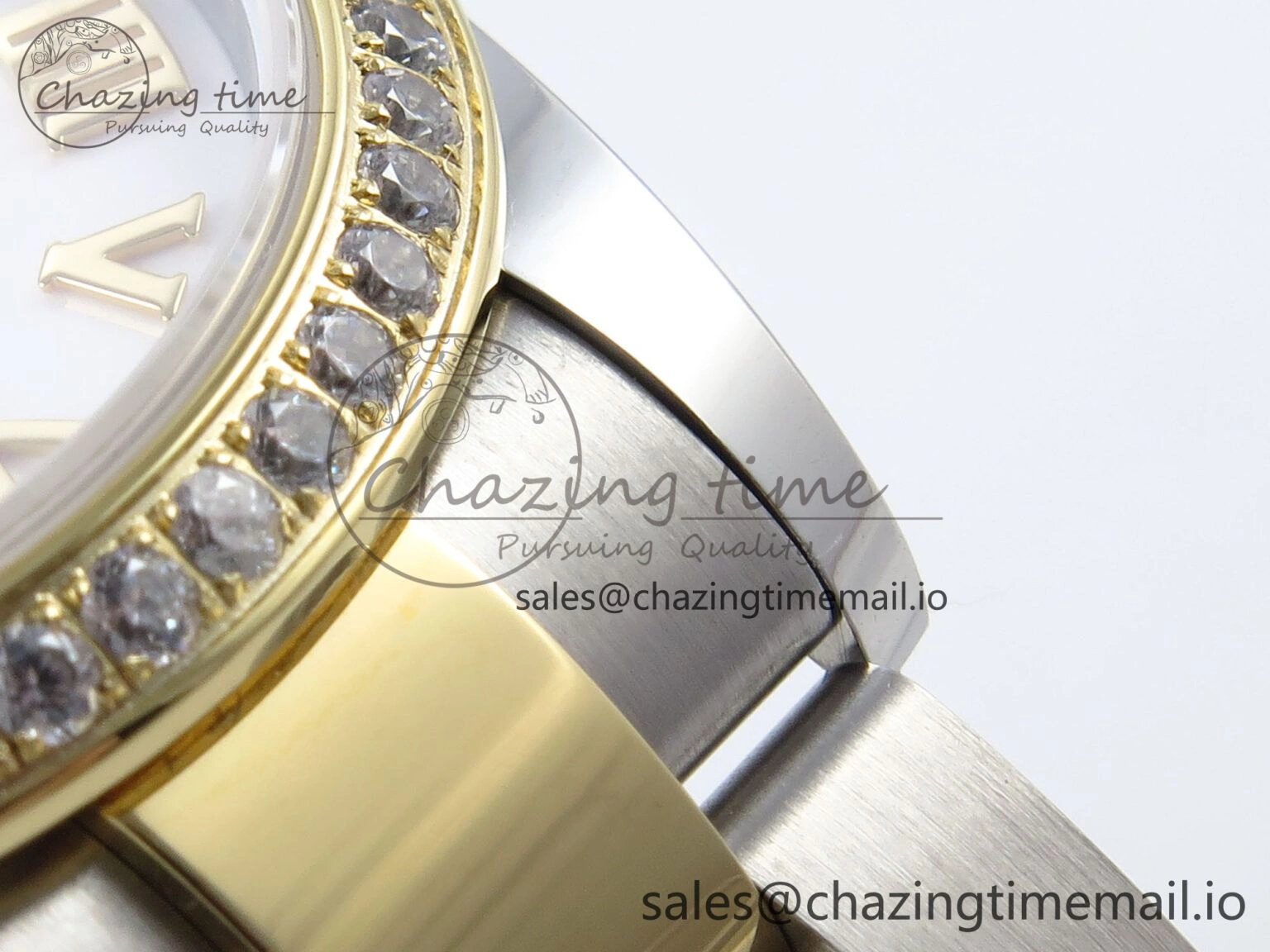 DateJust 31 278383RBR ARF 1:1 Best Edition 904L Steel White Roman Dial Diamonds Bezel on SS YG Oyster Bracelet ETA 2688