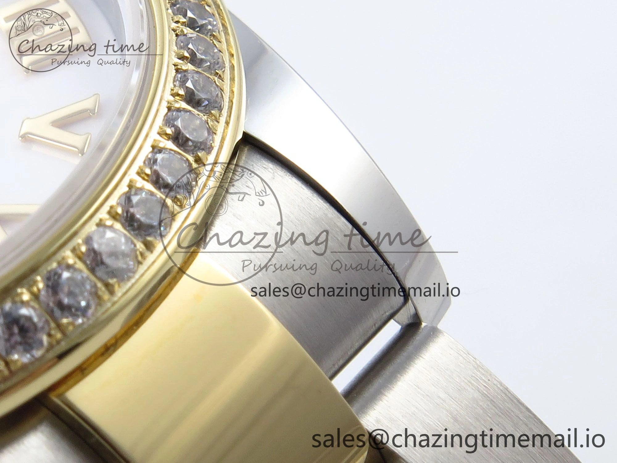 DateJust 31 278383RBR ARF 1:1 Best Edition 904L Steel White Roman Dial Diamonds Bezel on SS YG Oyster Bracelet ETA 2688