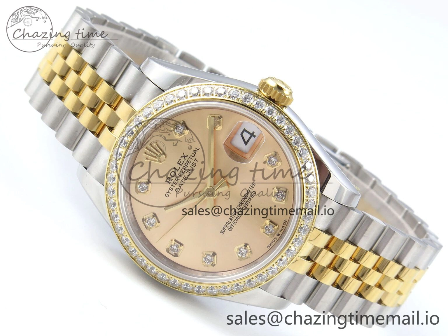 DateJust 31 278383RBR ARF 1:1 Best Edition 904L Steel YG Diamonds Dial Diamonds Bezel on SS YG Jubilee Bracelet ETA 2688