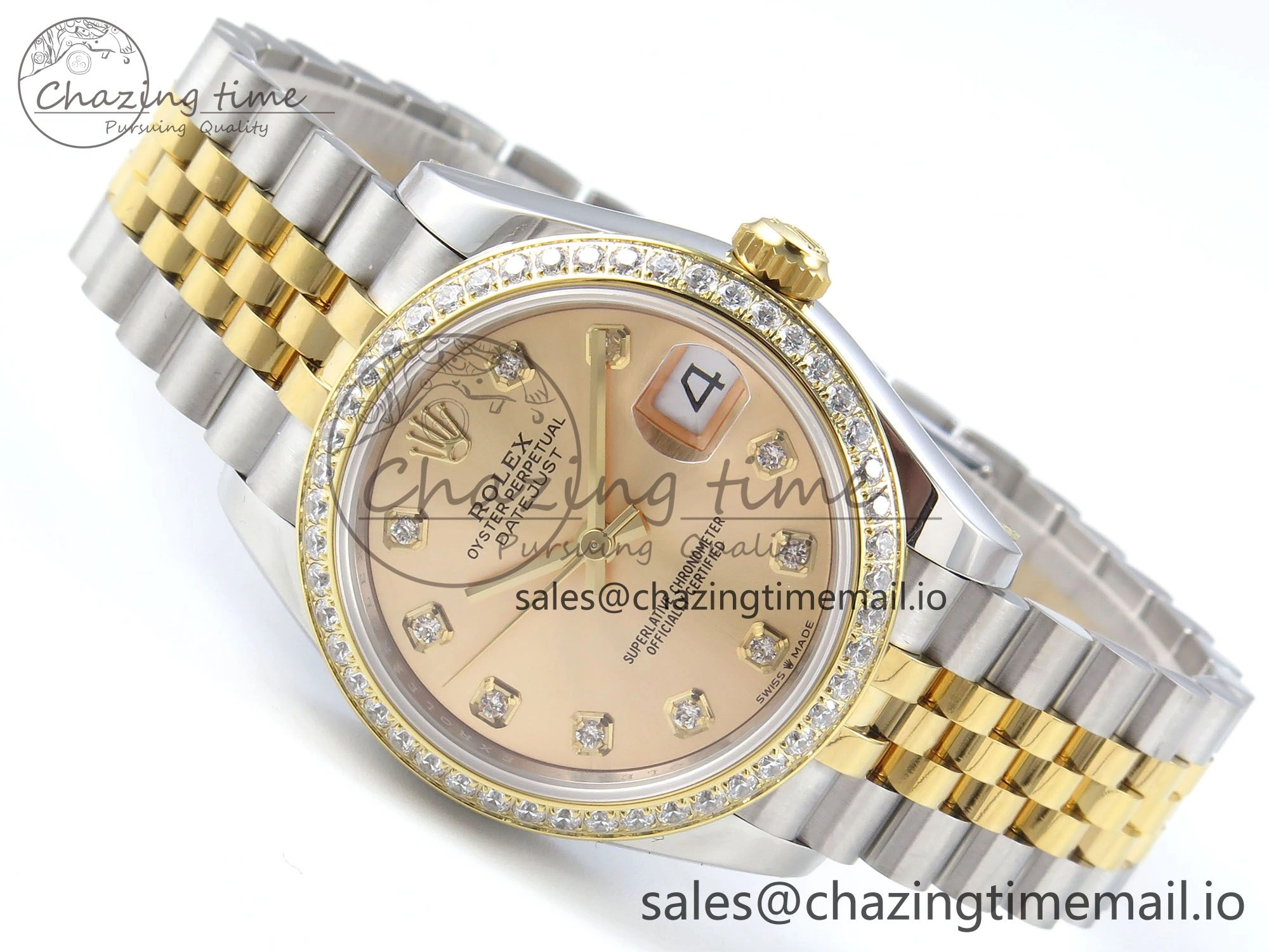 DateJust 31 278383RBR ARF 1:1 Best Edition 904L Steel YG Diamonds Dial Diamonds Bezel on SS YG Jubilee Bracelet ETA 2688