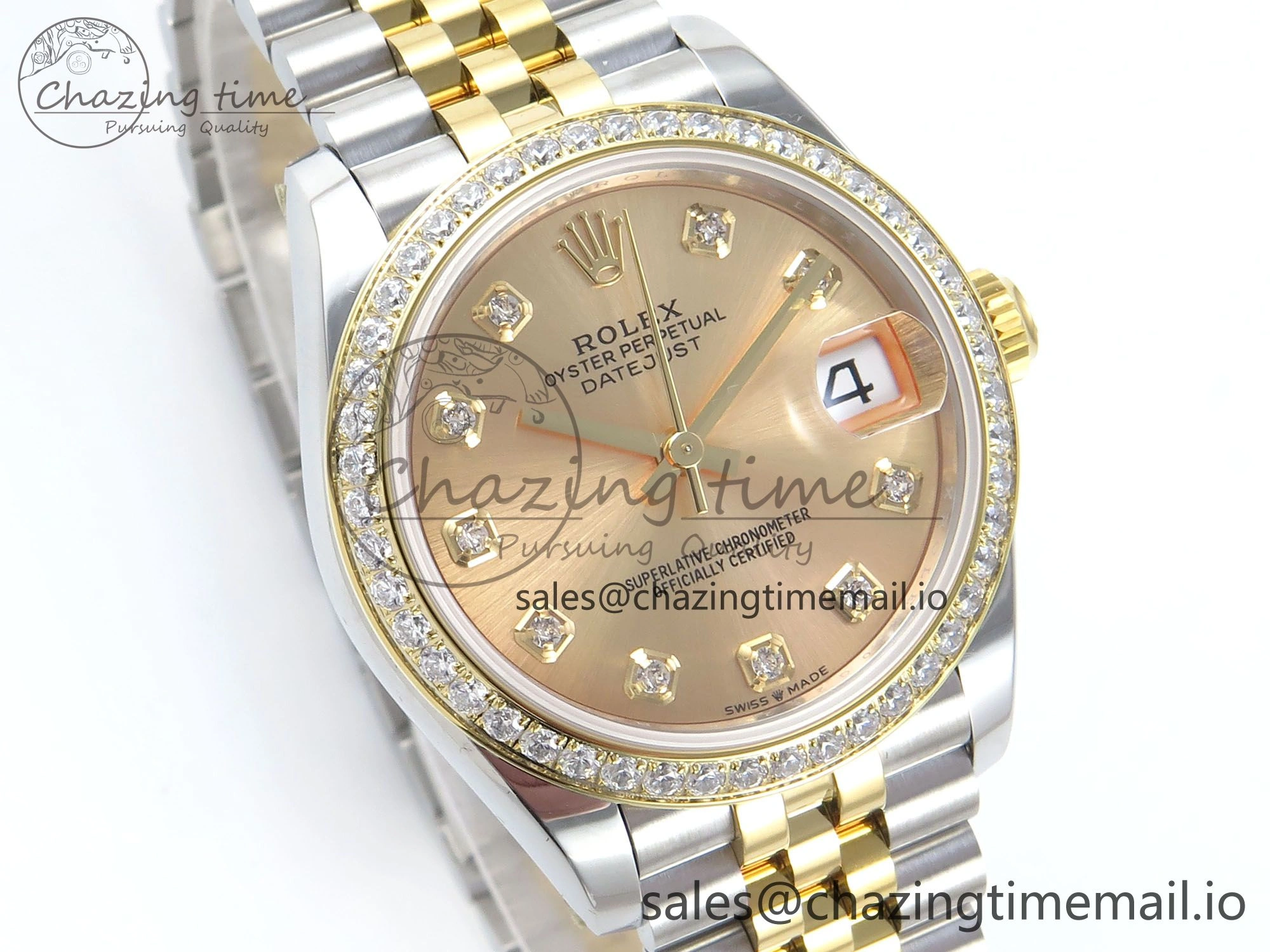 DateJust 31 278383RBR ARF 1:1 Best Edition 904L Steel YG Diamonds Dial Diamonds Bezel on SS YG Jubilee Bracelet ETA 2688