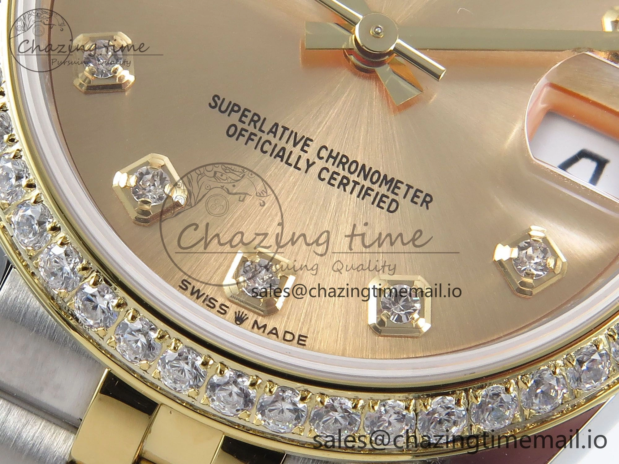 DateJust 31 278383RBR ARF 1:1 Best Edition 904L Steel YG Diamonds Dial Diamonds Bezel on SS YG Jubilee Bracelet ETA 2688