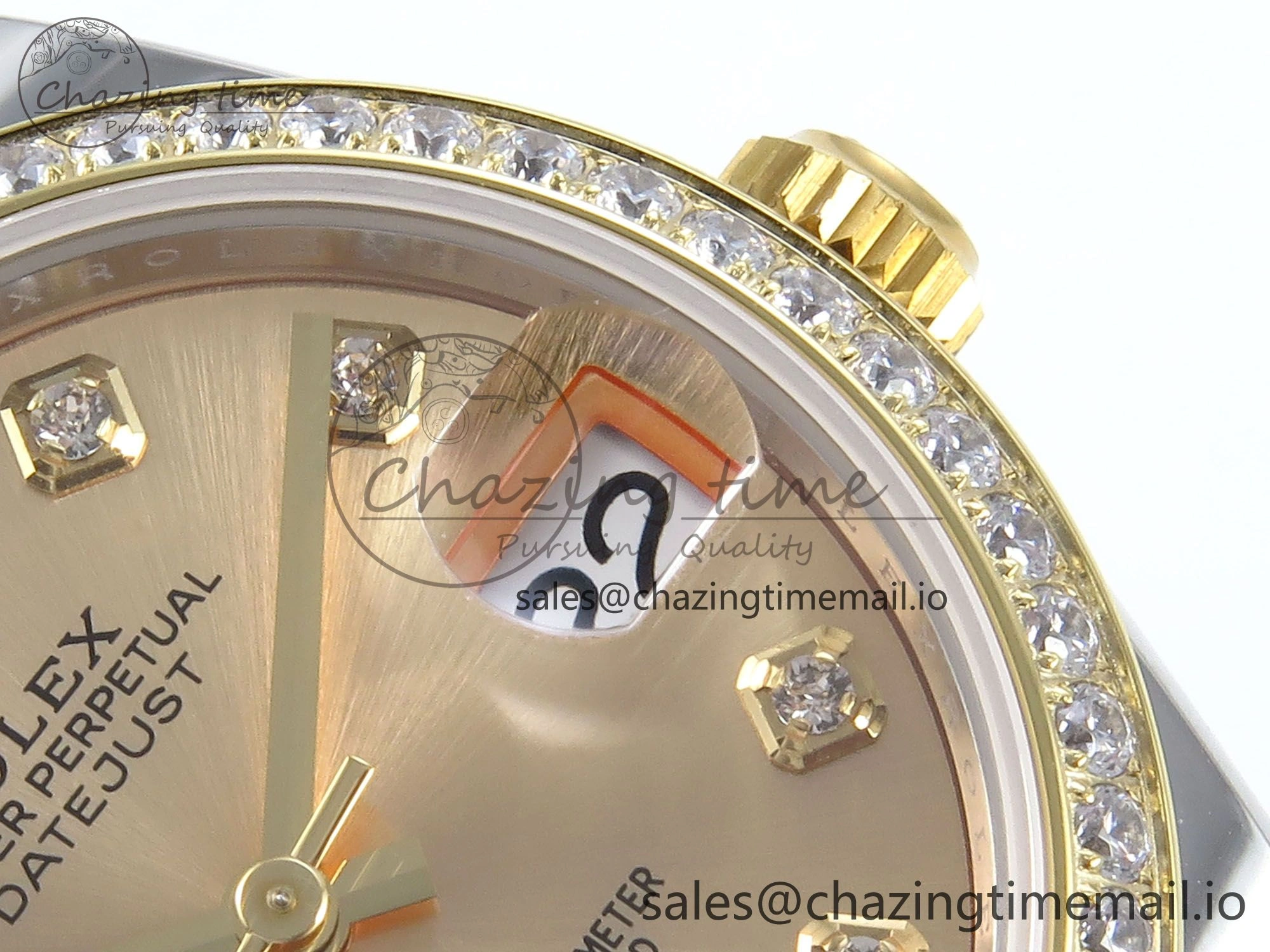 DateJust 31 278383RBR ARF 1:1 Best Edition 904L Steel YG Diamonds Dial Diamonds Bezel on SS YG Oyster Bracelet ETA 2688