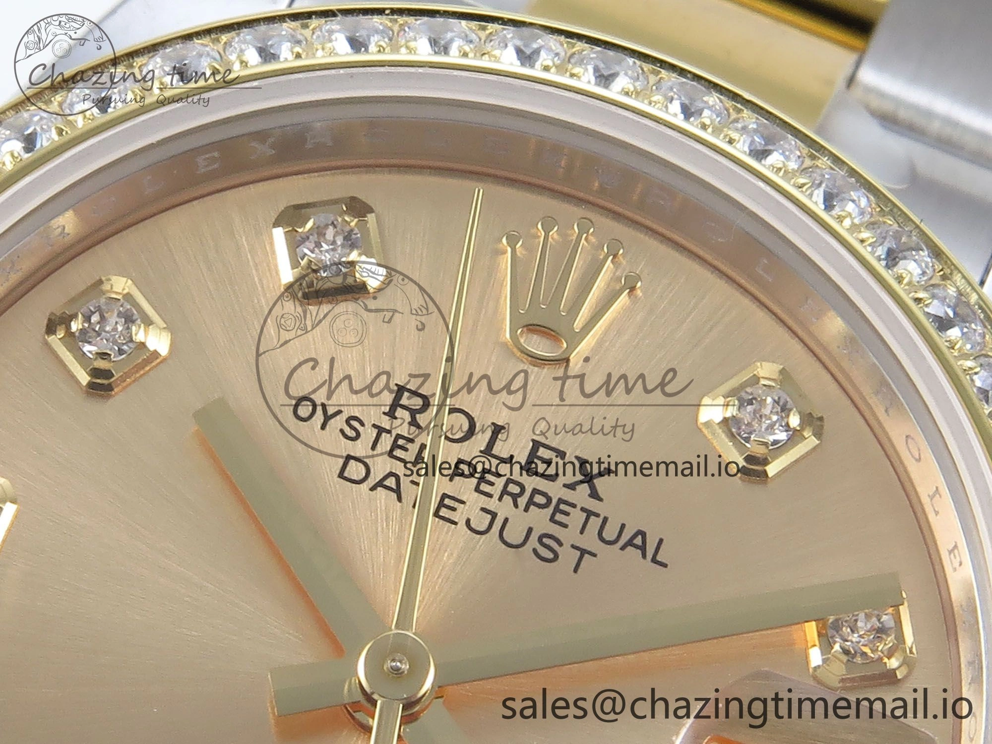 DateJust 31 278383RBR ARF 1:1 Best Edition 904L Steel YG Diamonds Dial Diamonds Bezel on SS YG Oyster Bracelet ETA 2688