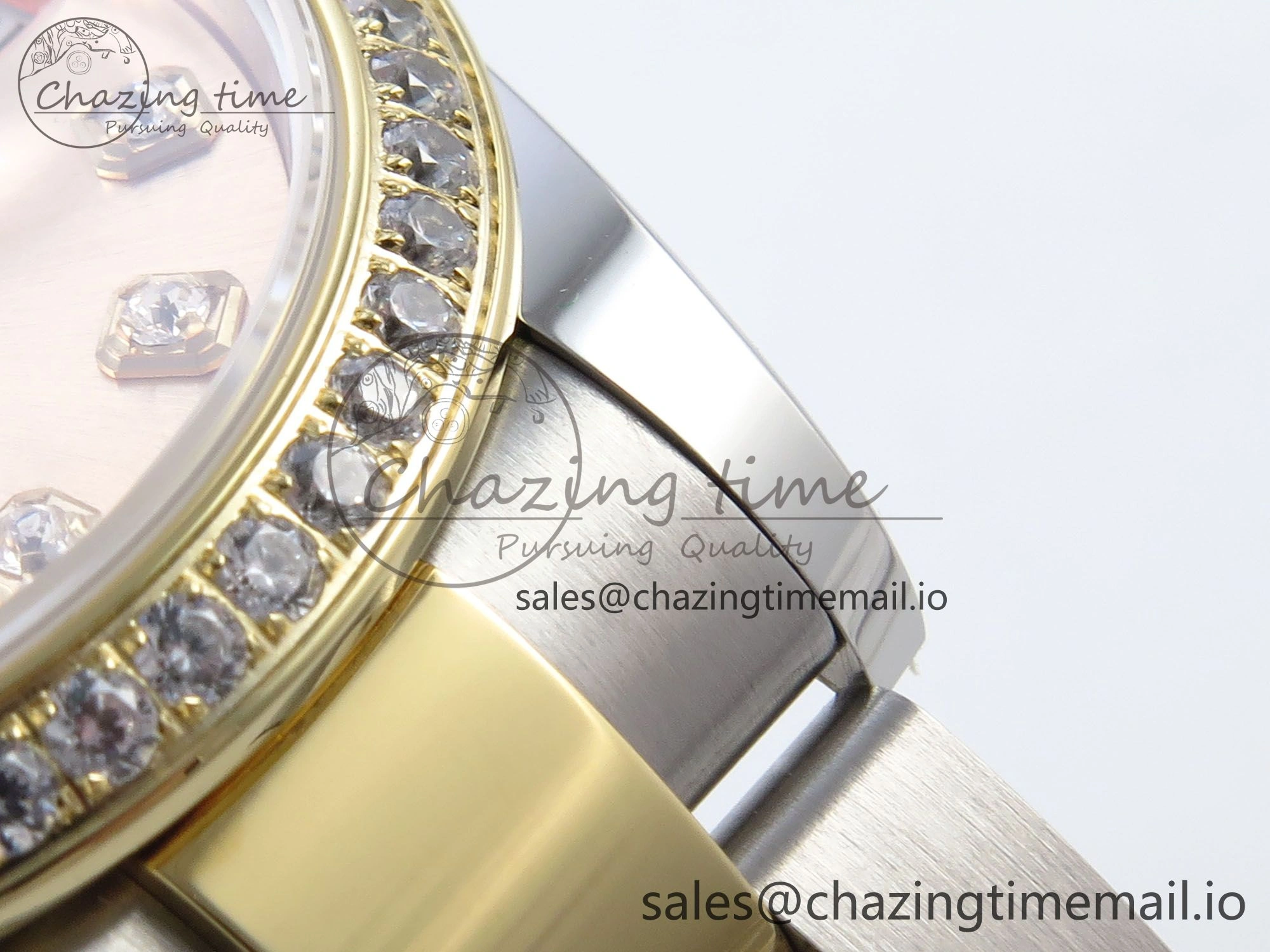 DateJust 31 278383RBR ARF 1:1 Best Edition 904L Steel YG Diamonds Dial Diamonds Bezel on SS YG Oyster Bracelet ETA 2688