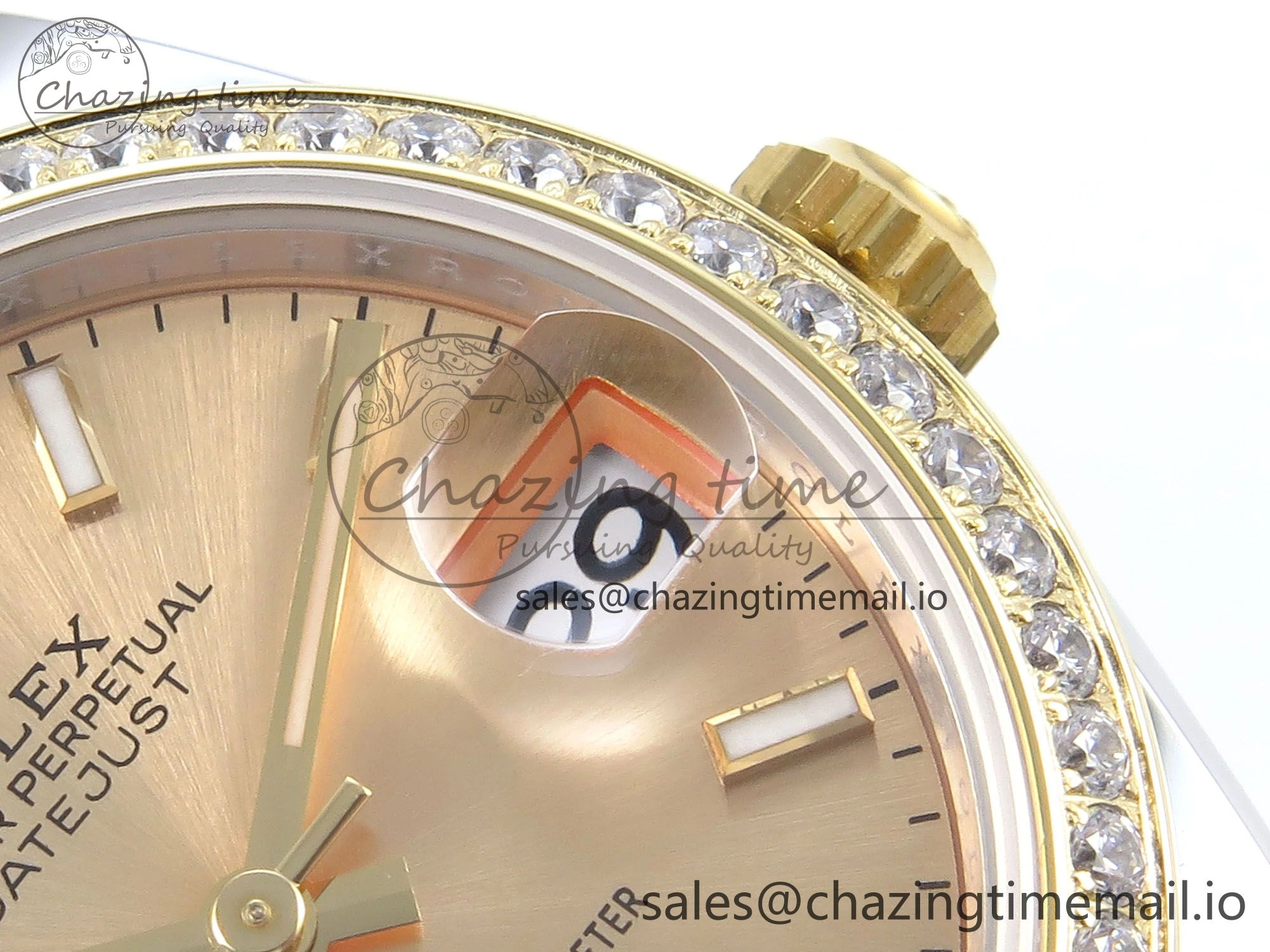DateJust 31 278383RBR ARF 1:1 Best Edition 904L Steel YG Stick Dial Diamonds Bezel on SS YG Jubilee Bracelet ETA 2688