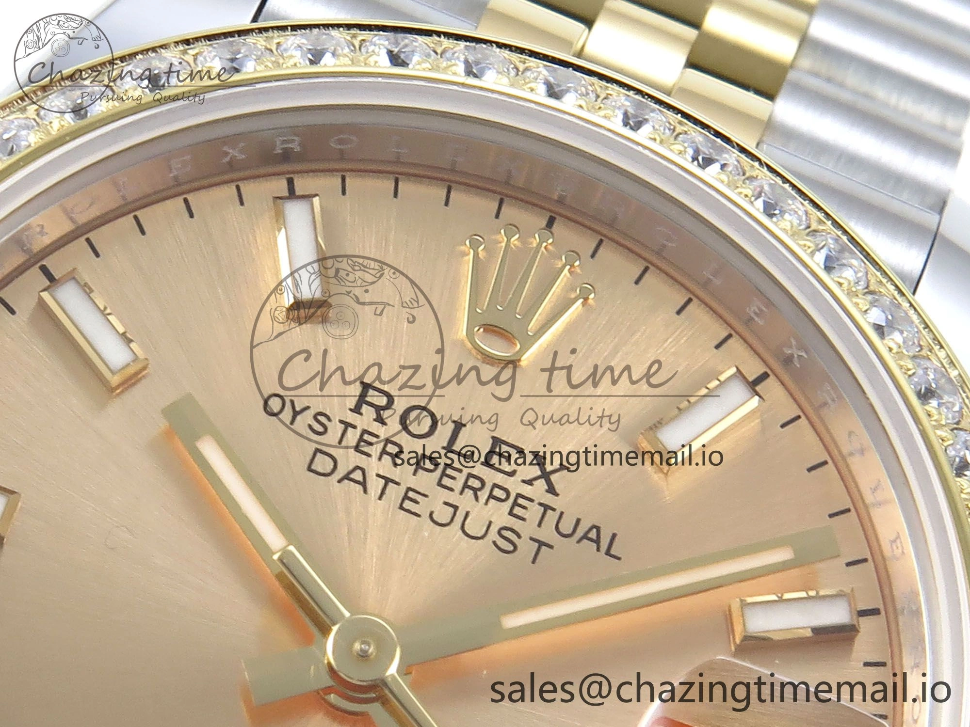 DateJust 31 278383RBR ARF 1:1 Best Edition 904L Steel YG Stick Dial Diamonds Bezel on SS YG Jubilee Bracelet ETA 2688