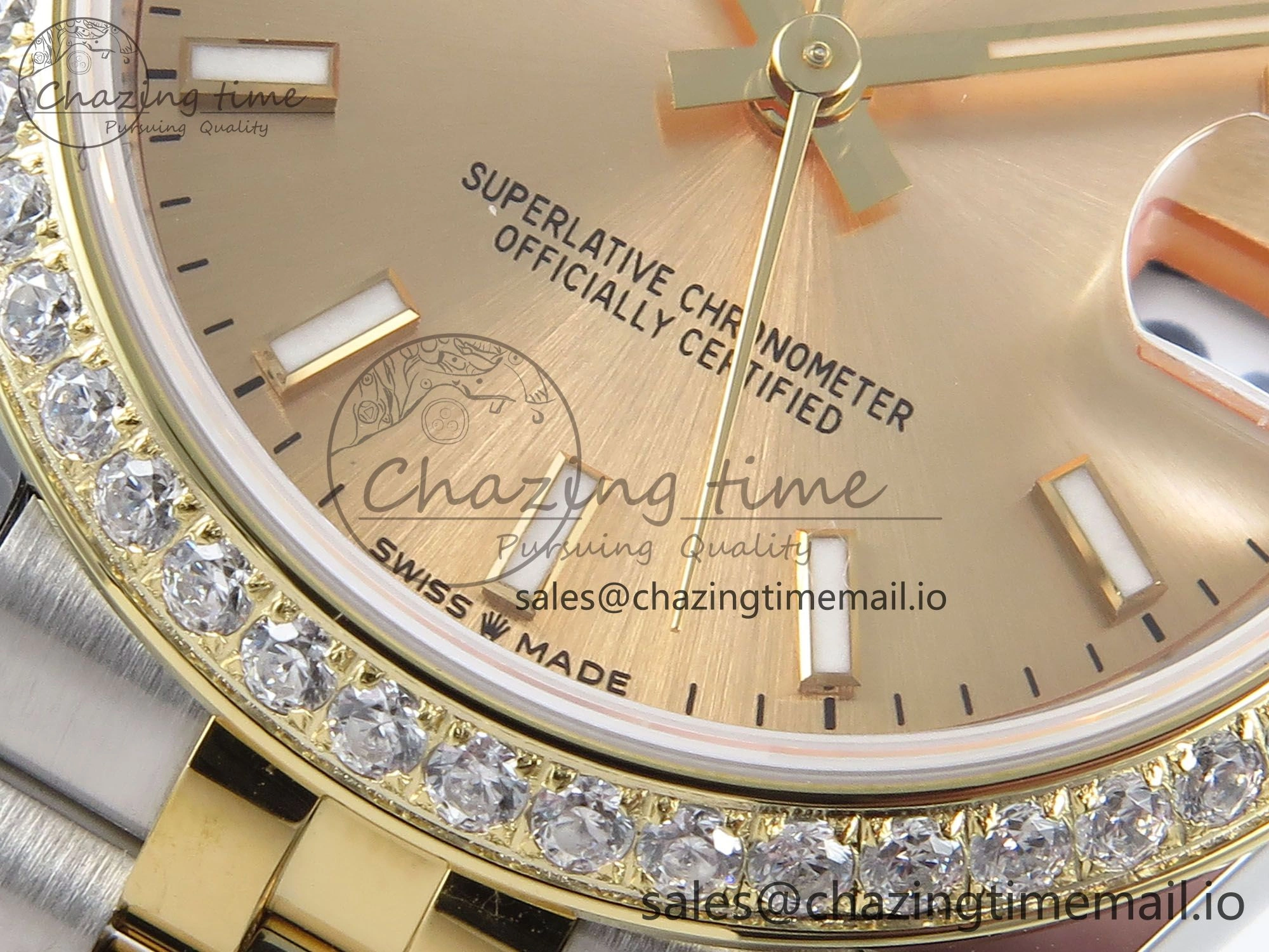 DateJust 31 278383RBR ARF 1:1 Best Edition 904L Steel YG Stick Dial Diamonds Bezel on SS YG Jubilee Bracelet ETA 2688