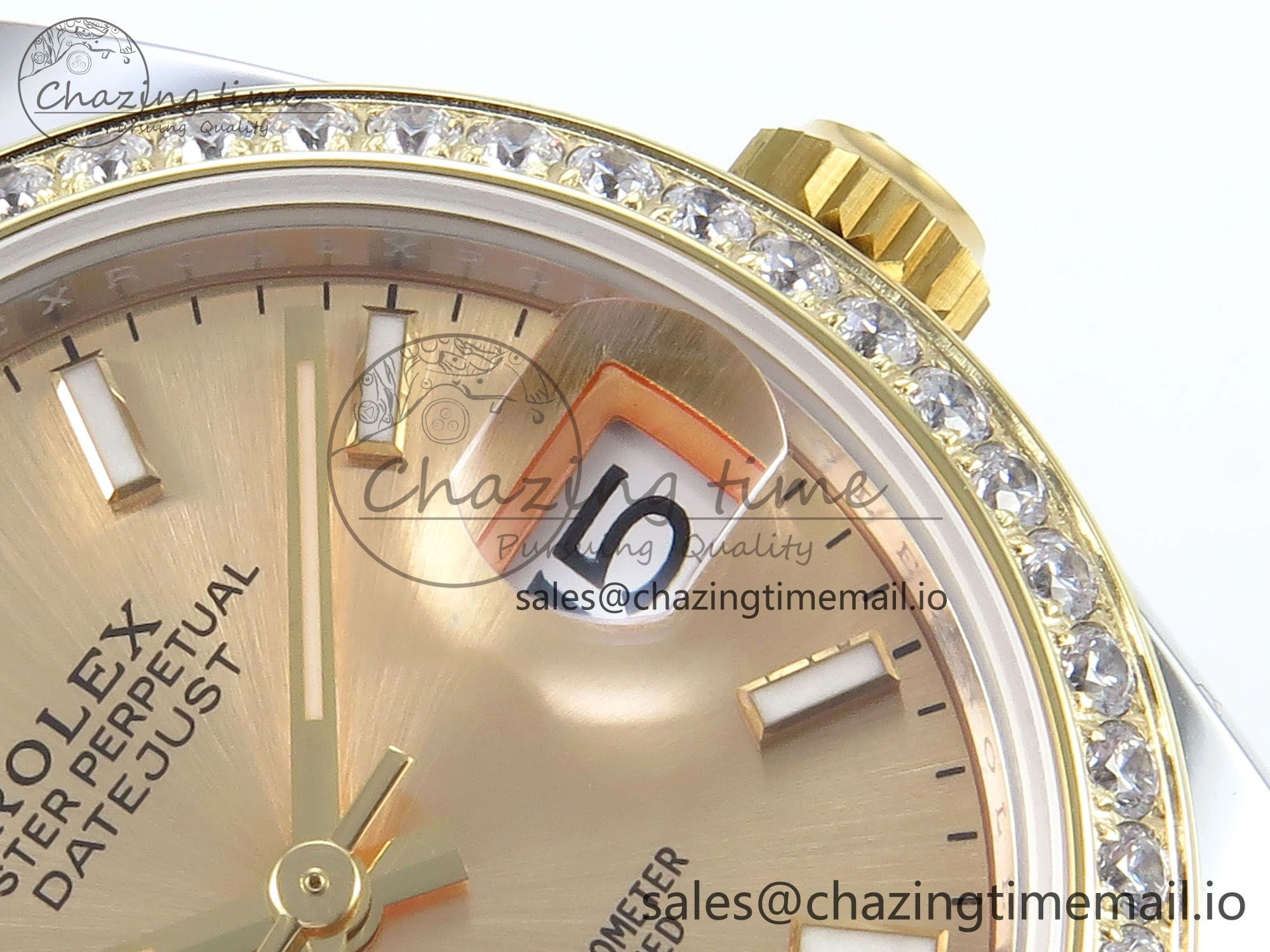 DateJust 31 278383RBR ARF 1:1 Best Edition 904L Steel YG Stick Dial Diamonds Bezel on SS YG Oyster Bracelet ETA 2688