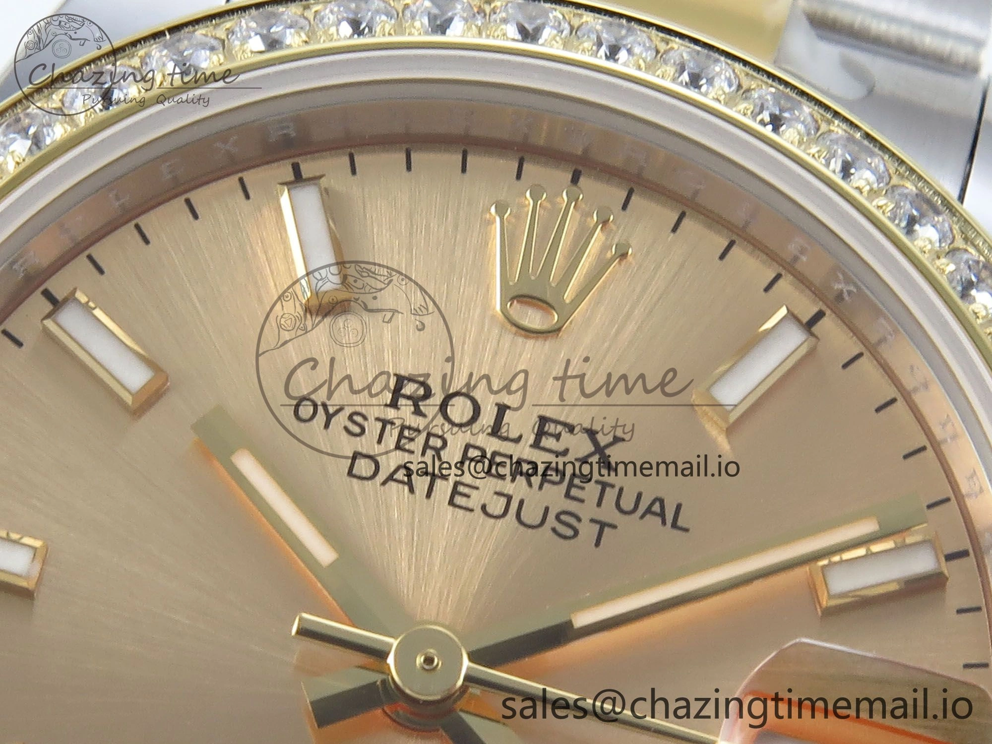 DateJust 31 278383RBR ARF 1:1 Best Edition 904L Steel YG Stick Dial Diamonds Bezel on SS YG Oyster Bracelet ETA 2688