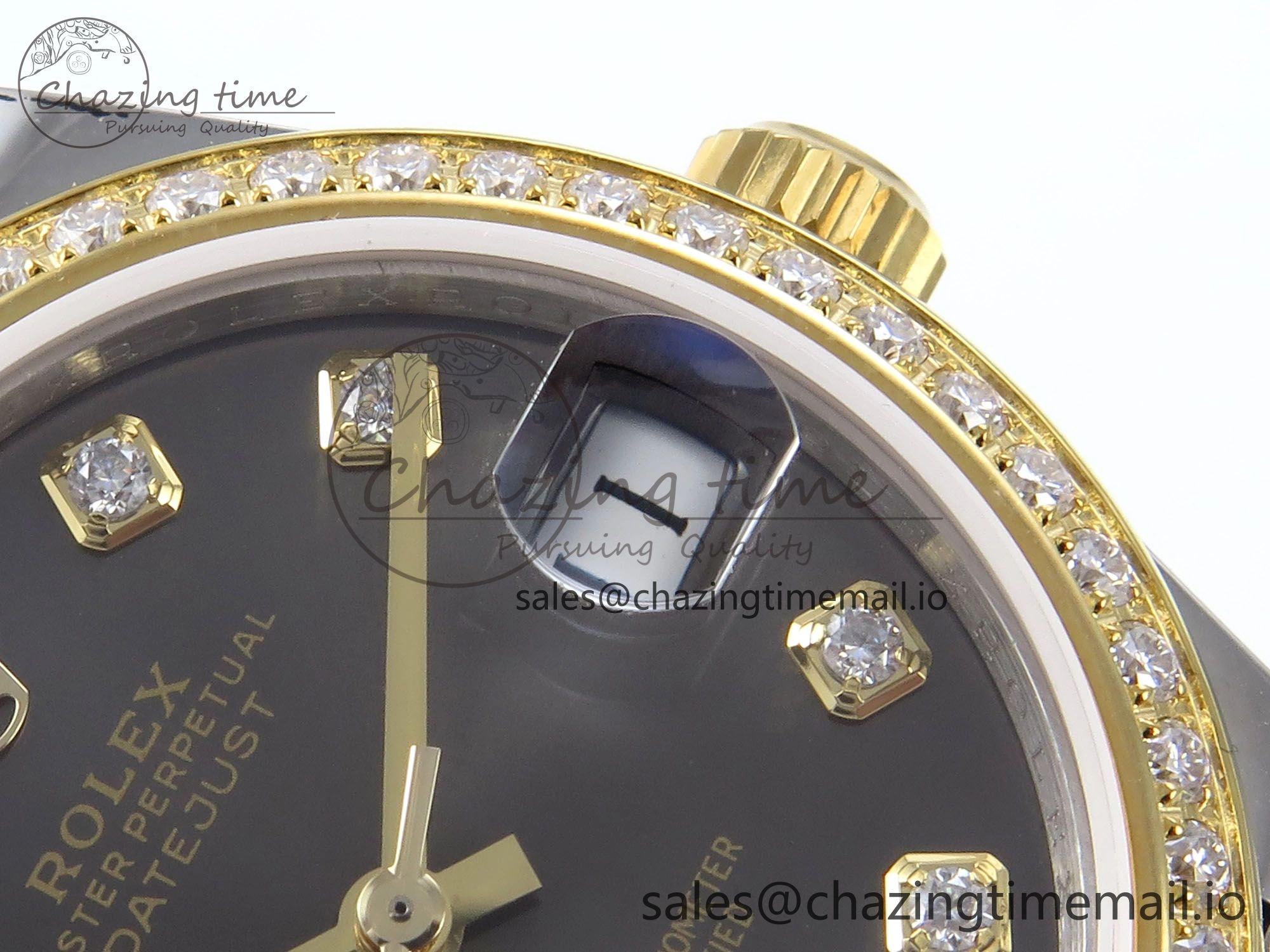 DateJust 31 278383RBR JARF 1:1 Best Edition 904L Steel Gray Diamonds Dial on SS YG Jubilee Bracelet HZ2236