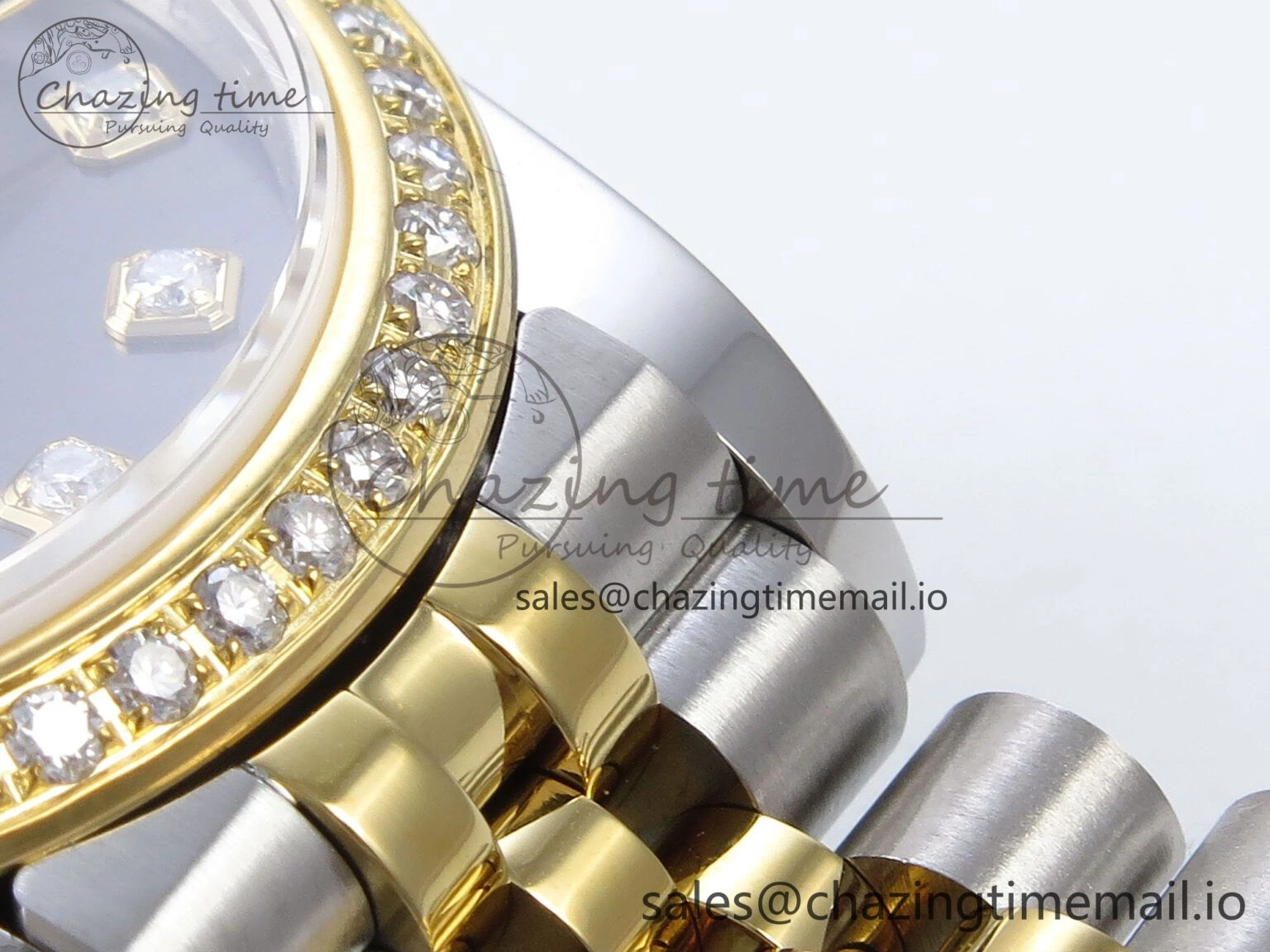 DateJust 31 278383RBR JARF 1:1 Best Edition 904L Steel Gray Diamonds Dial on SS YG Jubilee Bracelet HZ2236