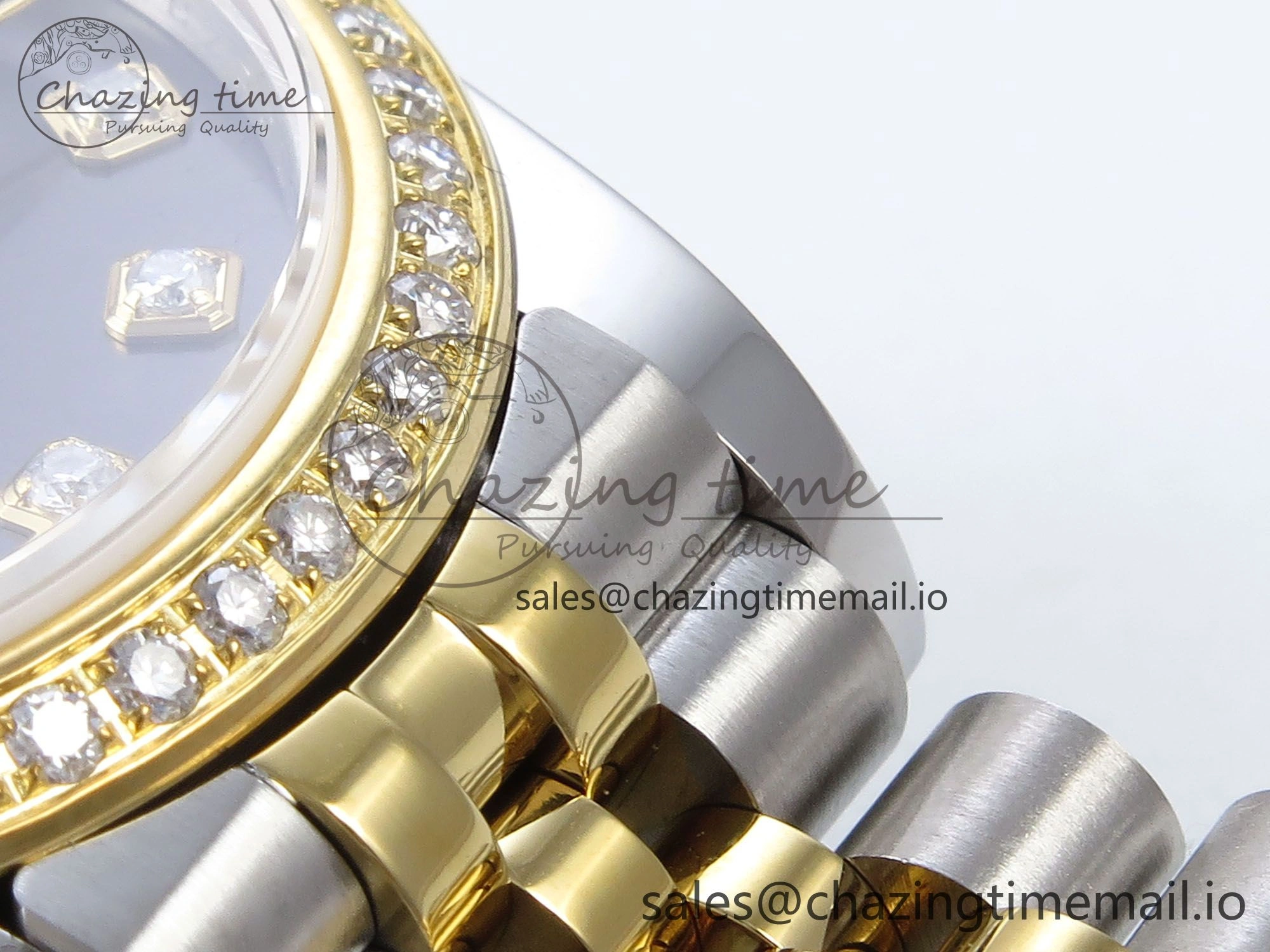 DateJust 31 278383RBR JARF 1:1 Best Edition 904L Steel Gray Diamonds Dial on SS YG Jubilee Bracelet HZ2236