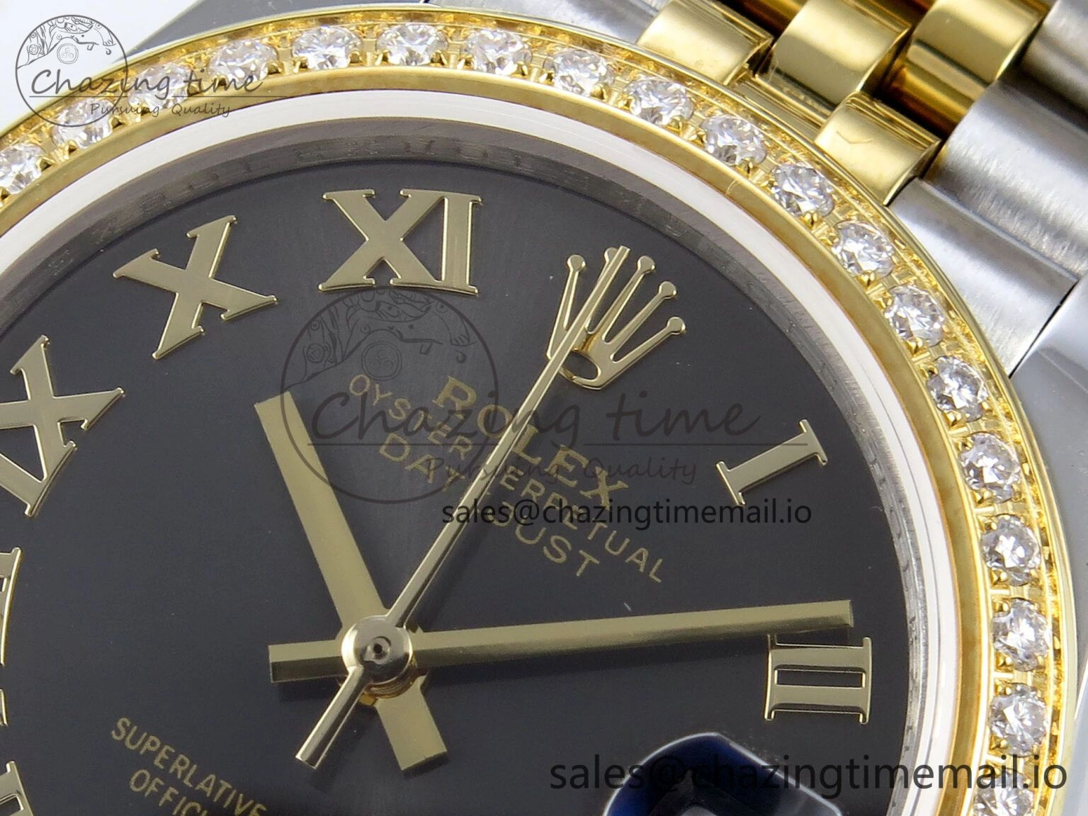 DateJust 31 278383RBR JARF 1:1 Best Edition 904L Steel Gray Roman Diamonds Dial on SS YG Jubilee Bracelet HZ2236