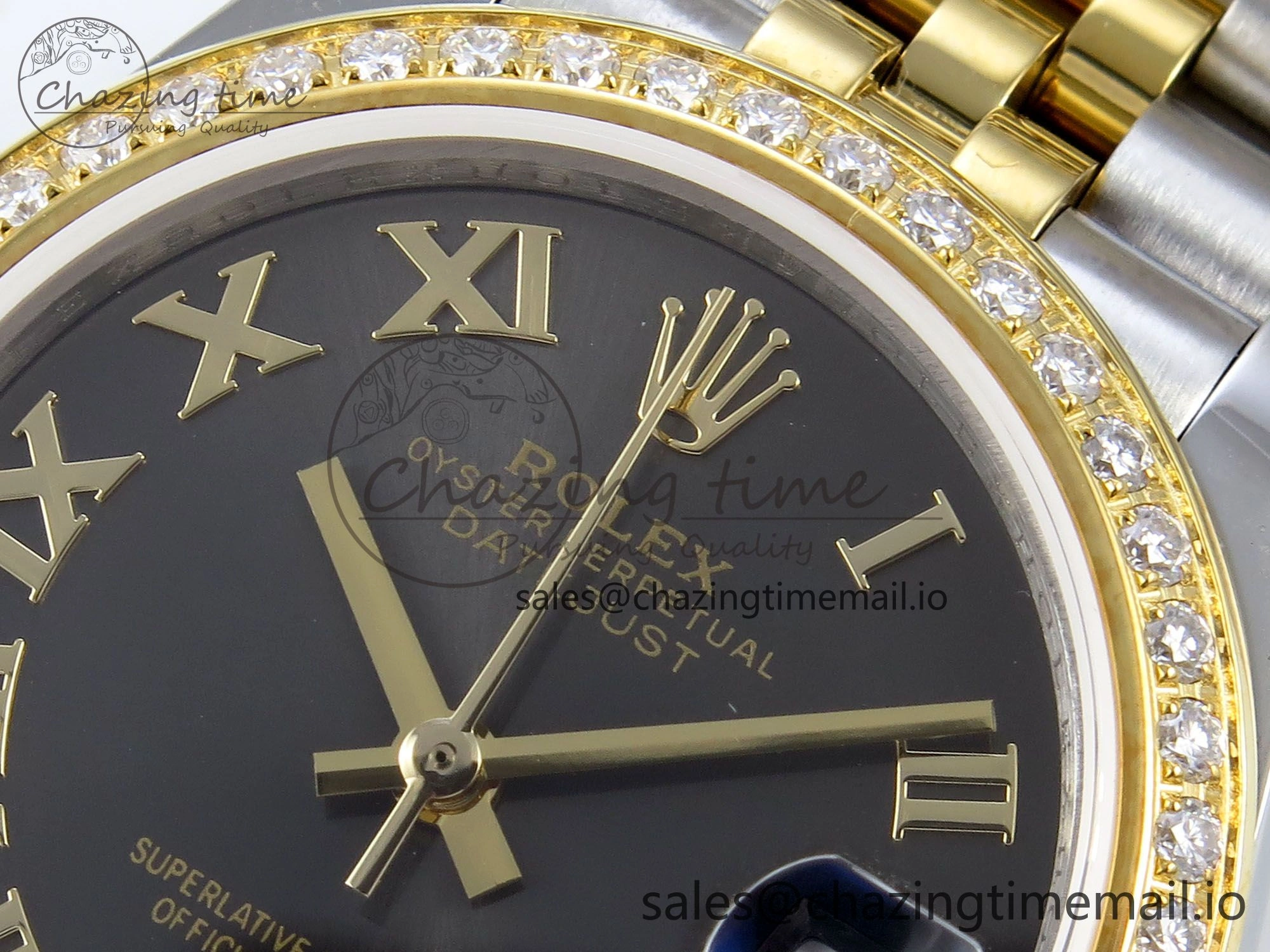 DateJust 31 278383RBR JARF 1:1 Best Edition 904L Steel Gray Roman Diamonds Dial on SS YG Jubilee Bracelet HZ2236