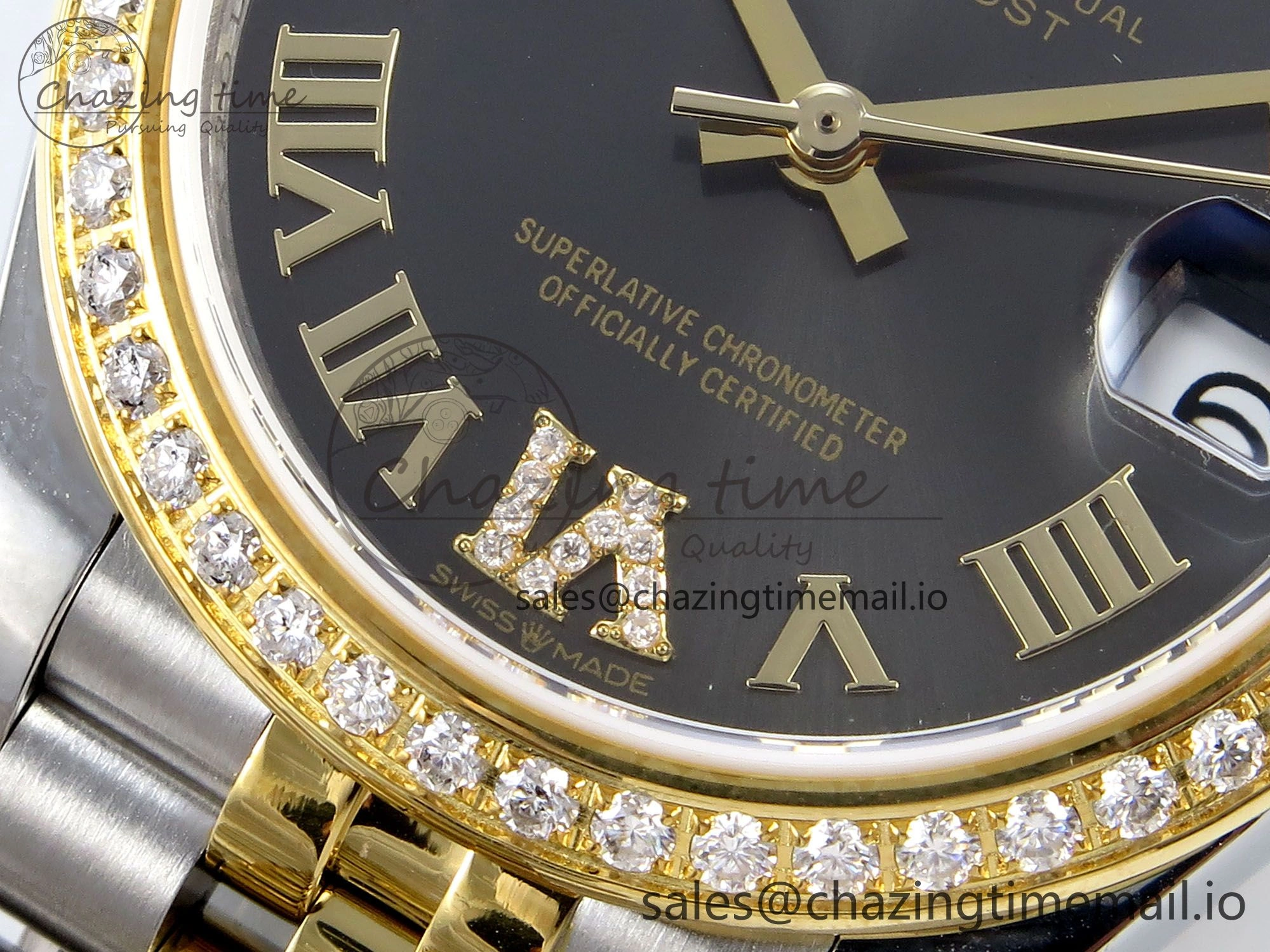 DateJust 31 278383RBR JARF 1:1 Best Edition 904L Steel Gray Roman Diamonds Dial on SS YG Jubilee Bracelet HZ2236