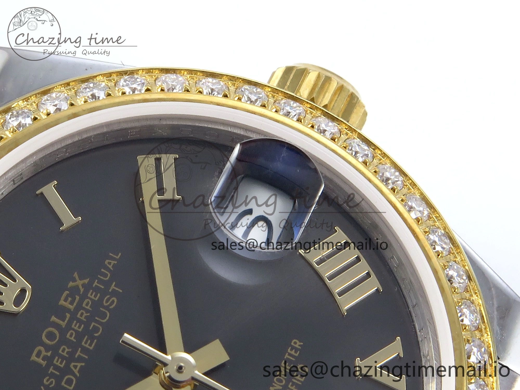 DateJust 31 278383RBR JARF 1:1 Best Edition 904L Steel Gray Roman Diamonds Dial on SS YG Jubilee Bracelet HZ2236