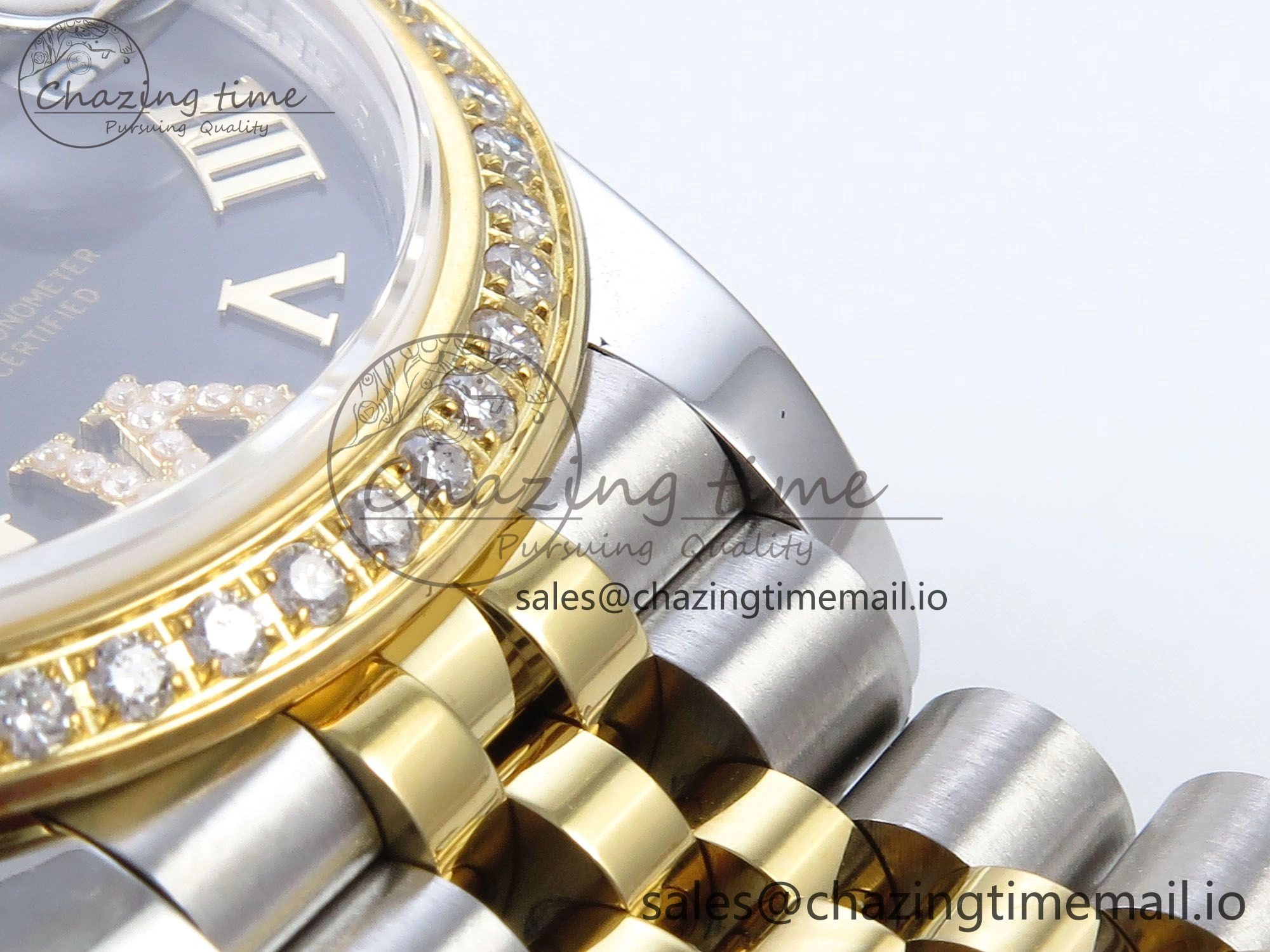 DateJust 31 278383RBR JARF 1:1 Best Edition 904L Steel Gray Roman Diamonds Dial on SS YG Jubilee Bracelet HZ2236