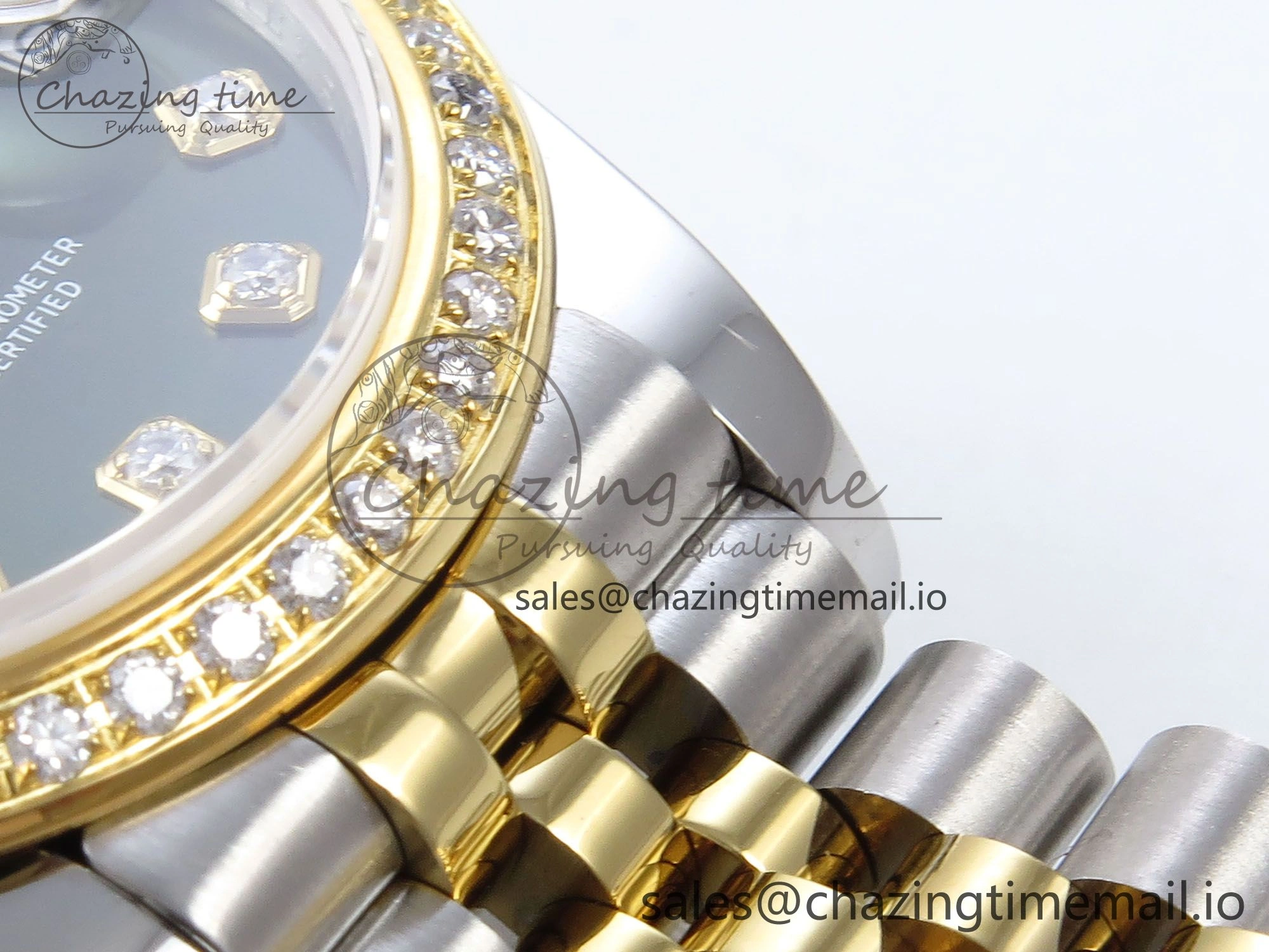 DateJust 31 278383RBR JARF 1:1 Best Edition 904L Steel Green Diamonds Dial on SS YG Jubilee Bracelet HZ2236