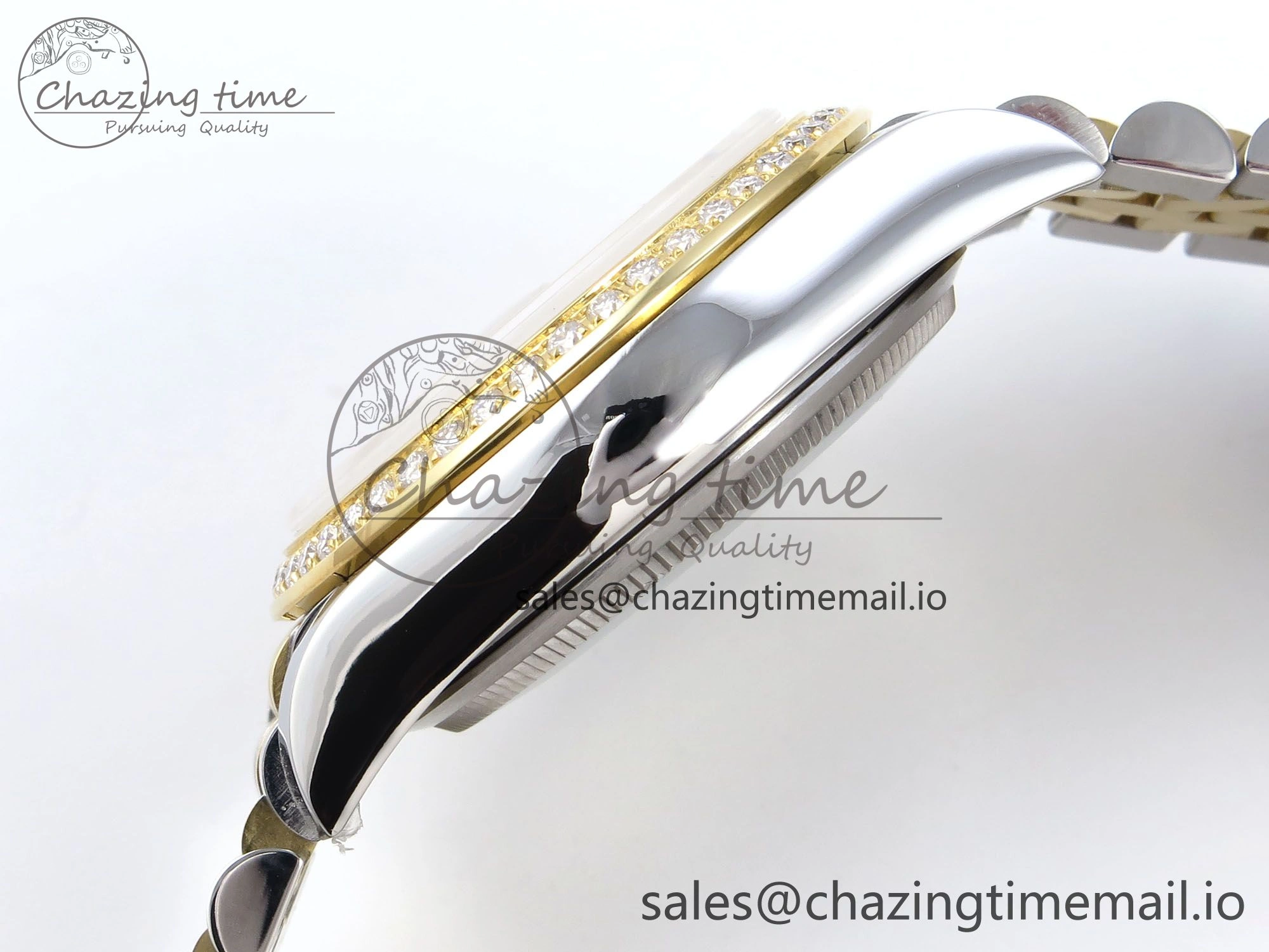 DateJust 31 278383RBR JARF 1:1 Best Edition 904L Steel Silver Diamonds Dial on SS YG Jubilee Bracelet HZ2236