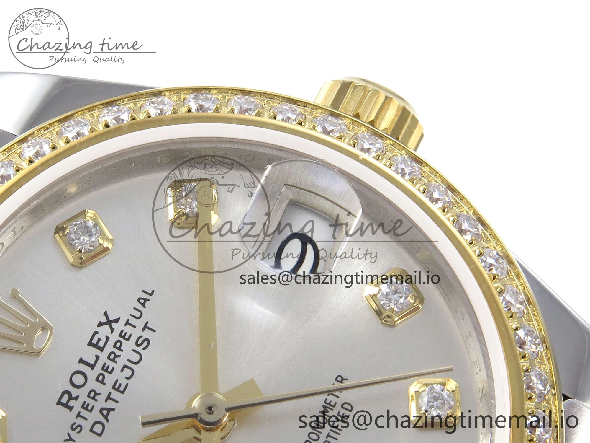 DateJust 31 278383RBR JARF 1:1 Best Edition 904L Steel Silver Diamonds Dial on SS YG Jubilee Bracelet HZ2236