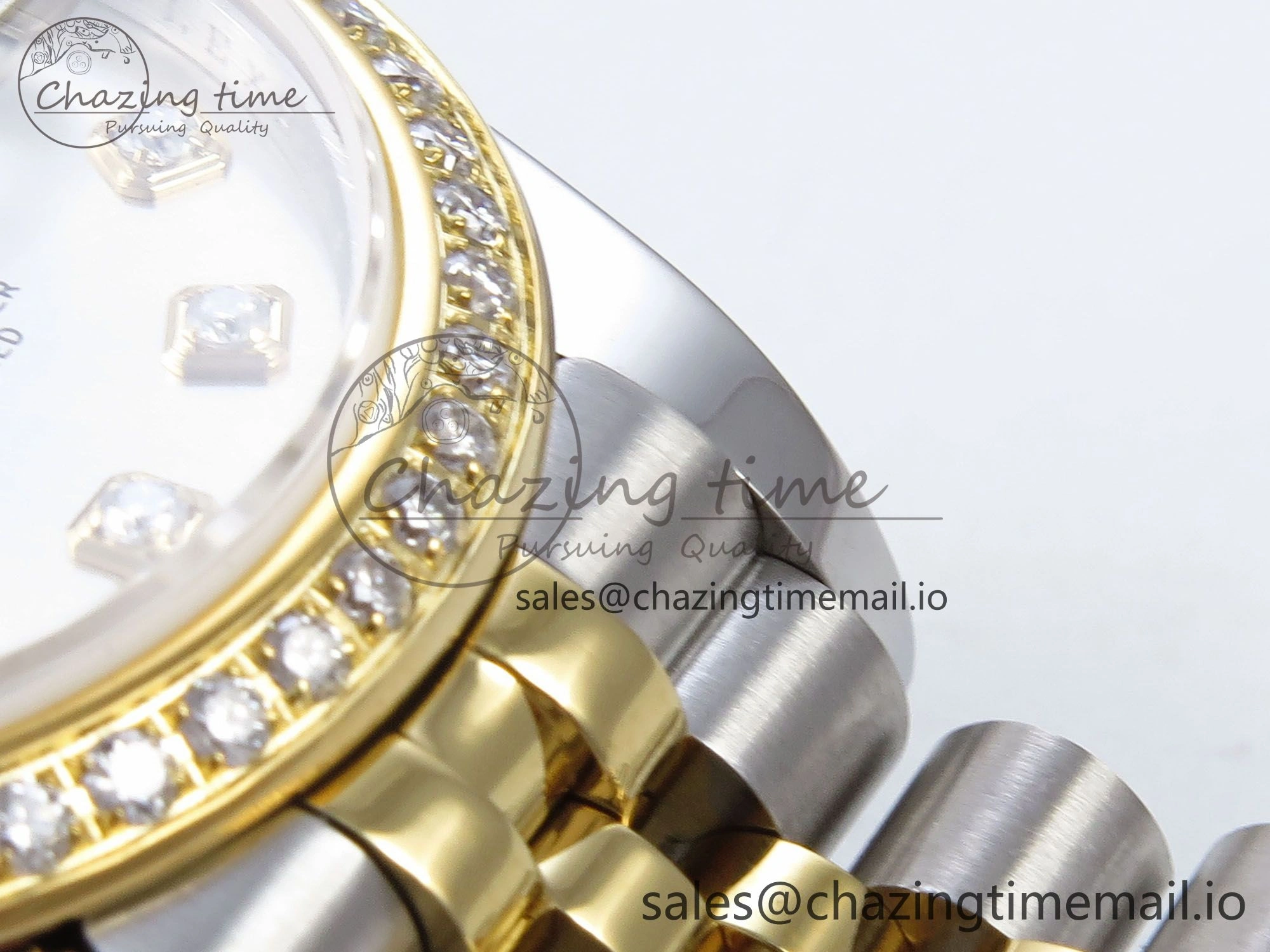 DateJust 31 278383RBR JARF 1:1 Best Edition 904L Steel Silver Diamonds Dial on SS YG Jubilee Bracelet HZ2236