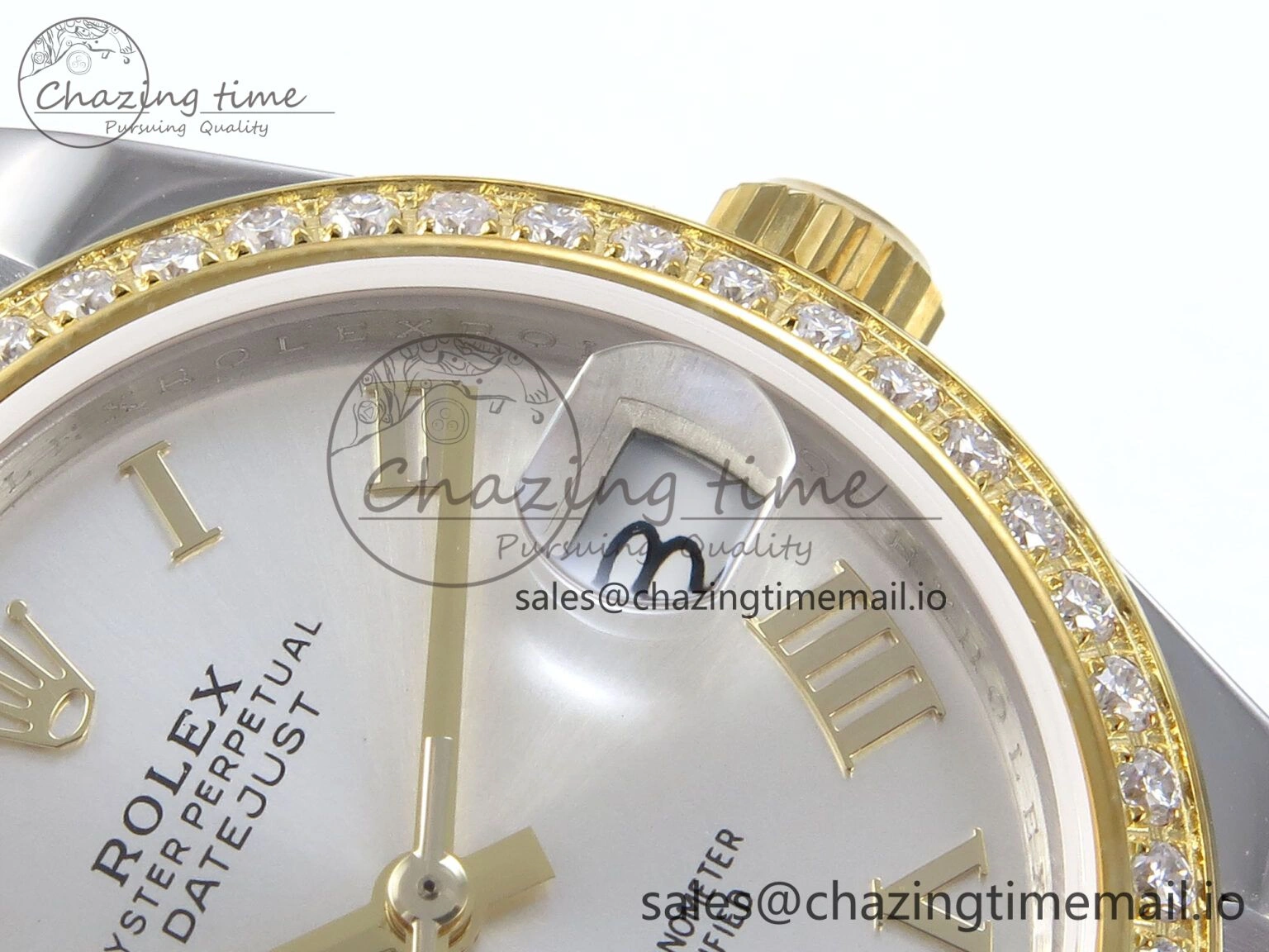 DateJust 31 278383RBR JARF 1:1 Best Edition 904L Steel Silver Roman Diamonds Dial on SS YG Jubilee Bracelet HZ2236