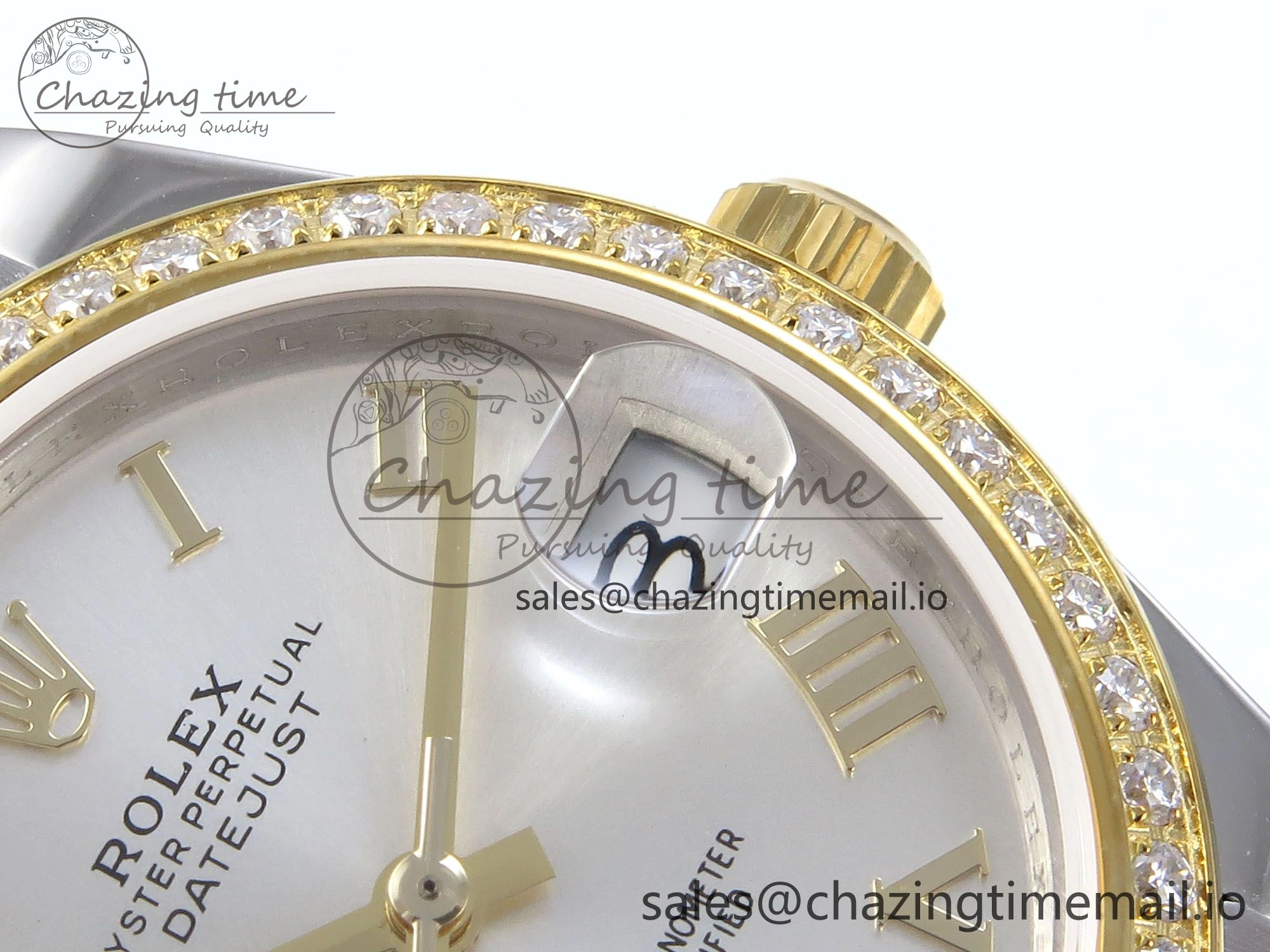 DateJust 31 278383RBR JARF 1:1 Best Edition 904L Steel Silver Roman Diamonds Dial on SS YG Jubilee Bracelet HZ2236