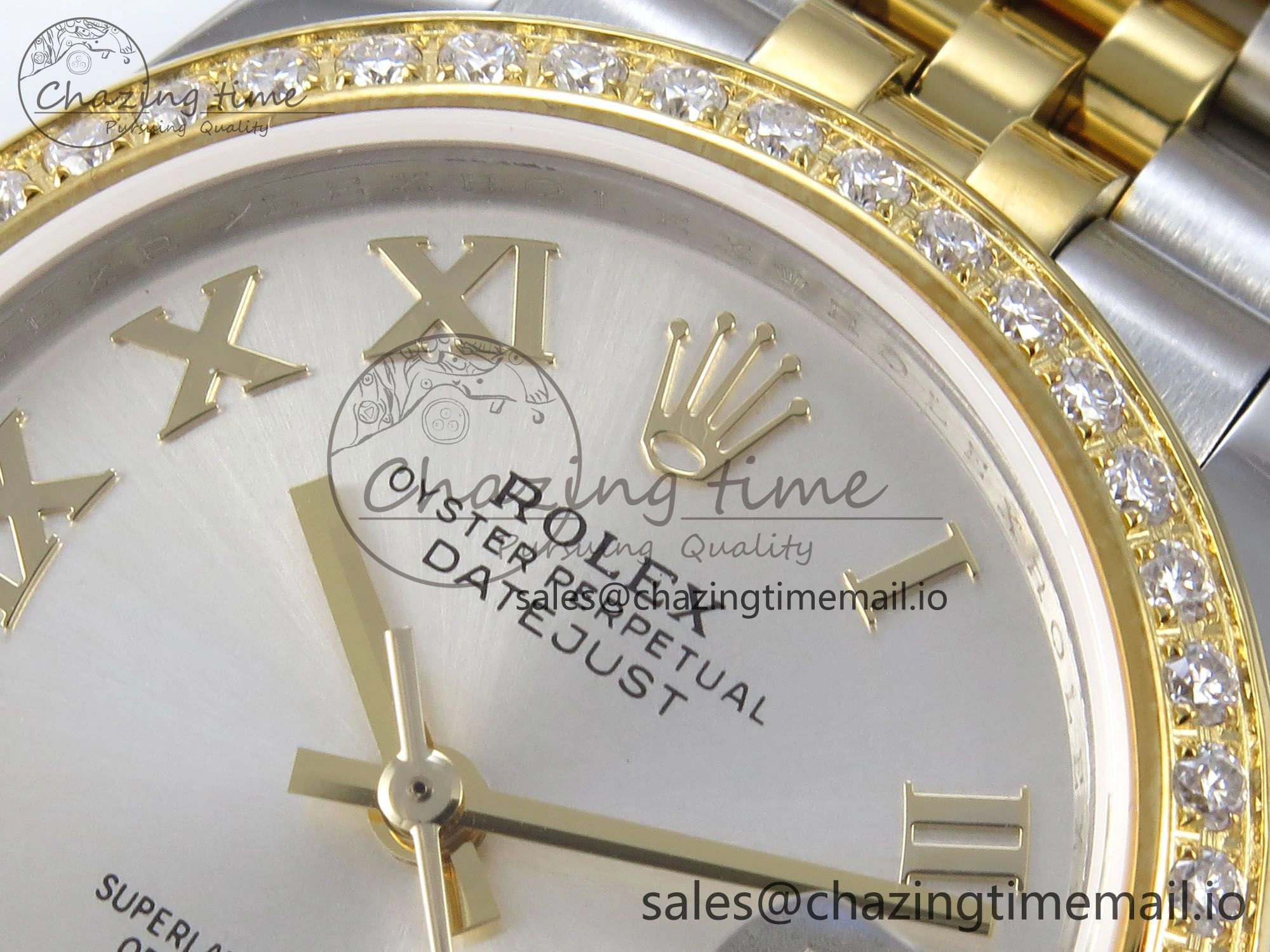DateJust 31 278383RBR JARF 1:1 Best Edition 904L Steel Silver Roman Diamonds Dial on SS YG Jubilee Bracelet HZ2236