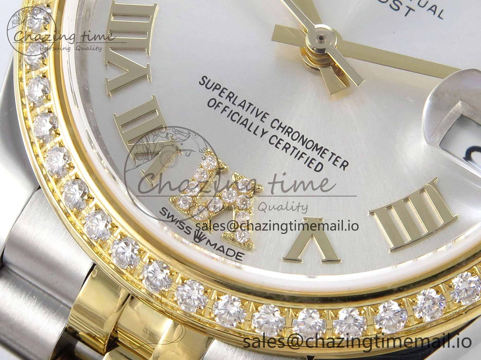 DateJust 31 278383RBR JARF 1:1 Best Edition 904L Steel Silver Roman Diamonds Dial on SS YG Jubilee Bracelet HZ2236