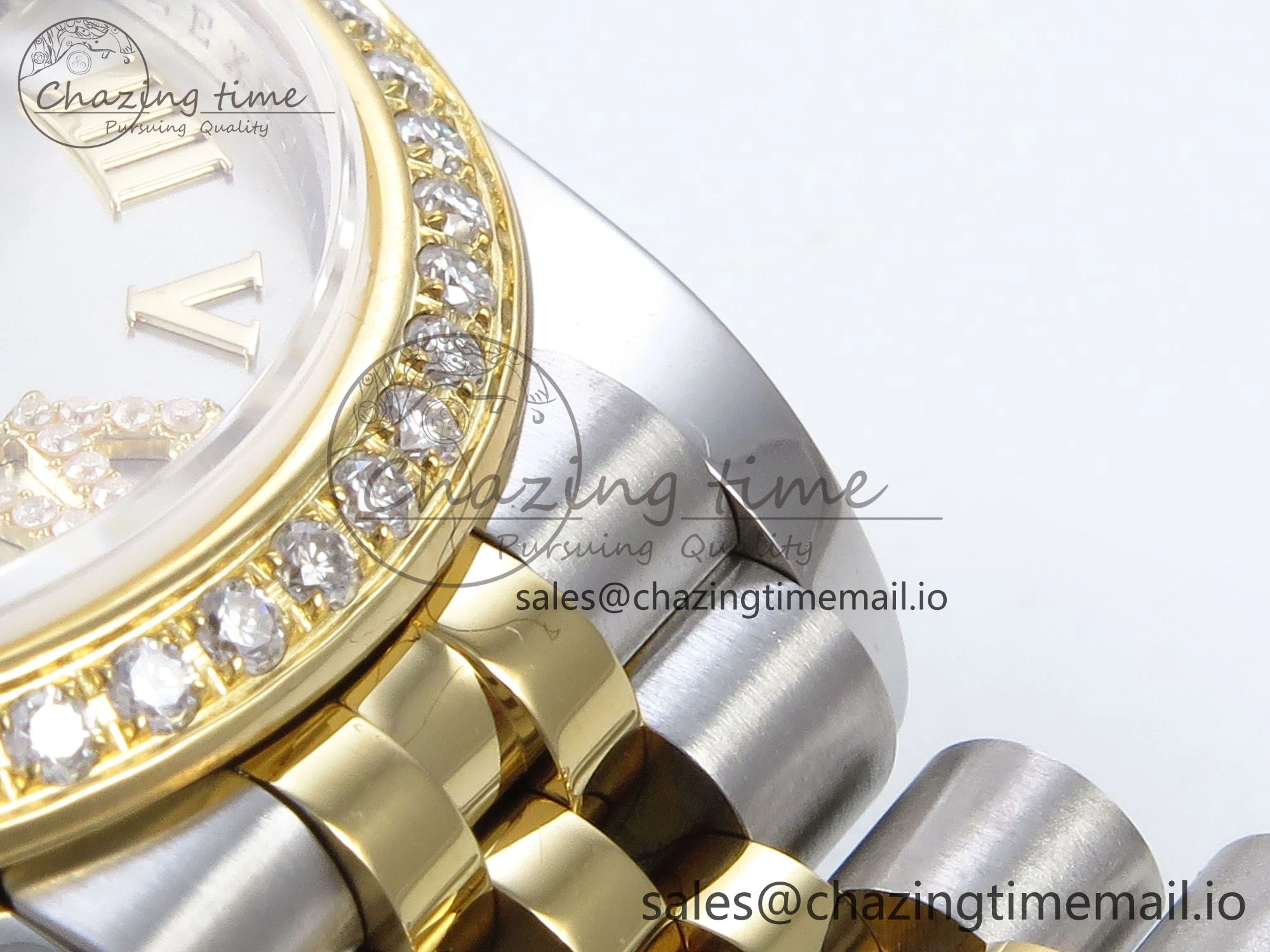 DateJust 31 278383RBR JARF 1:1 Best Edition 904L Steel Silver Roman Diamonds Dial on SS YG Jubilee Bracelet HZ2236