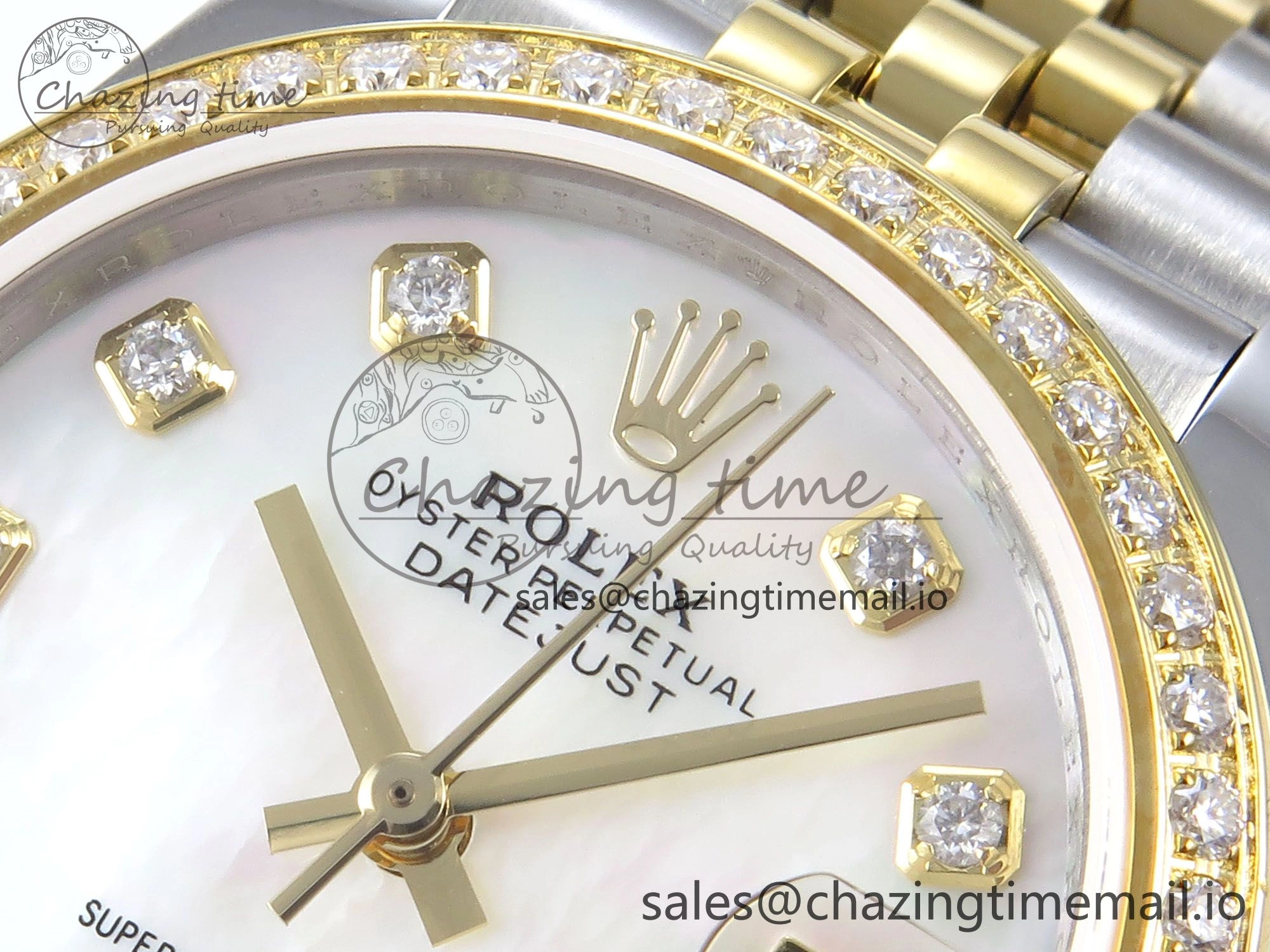 DateJust 31 278383RBR JARF 1:1 Best Edition 904L Steel White MOP Diamonds Dial on SS YG Jubilee Bracelet HZ2236