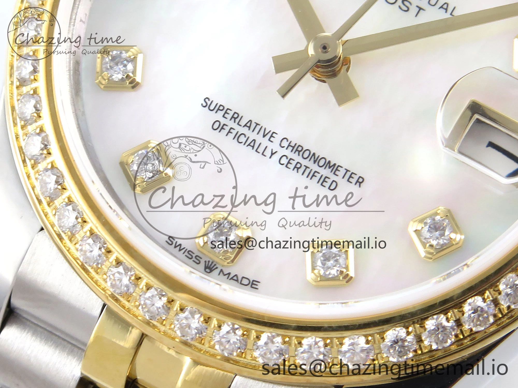 DateJust 31 278383RBR JARF 1:1 Best Edition 904L Steel White MOP Diamonds Dial on SS YG Jubilee Bracelet HZ2236
