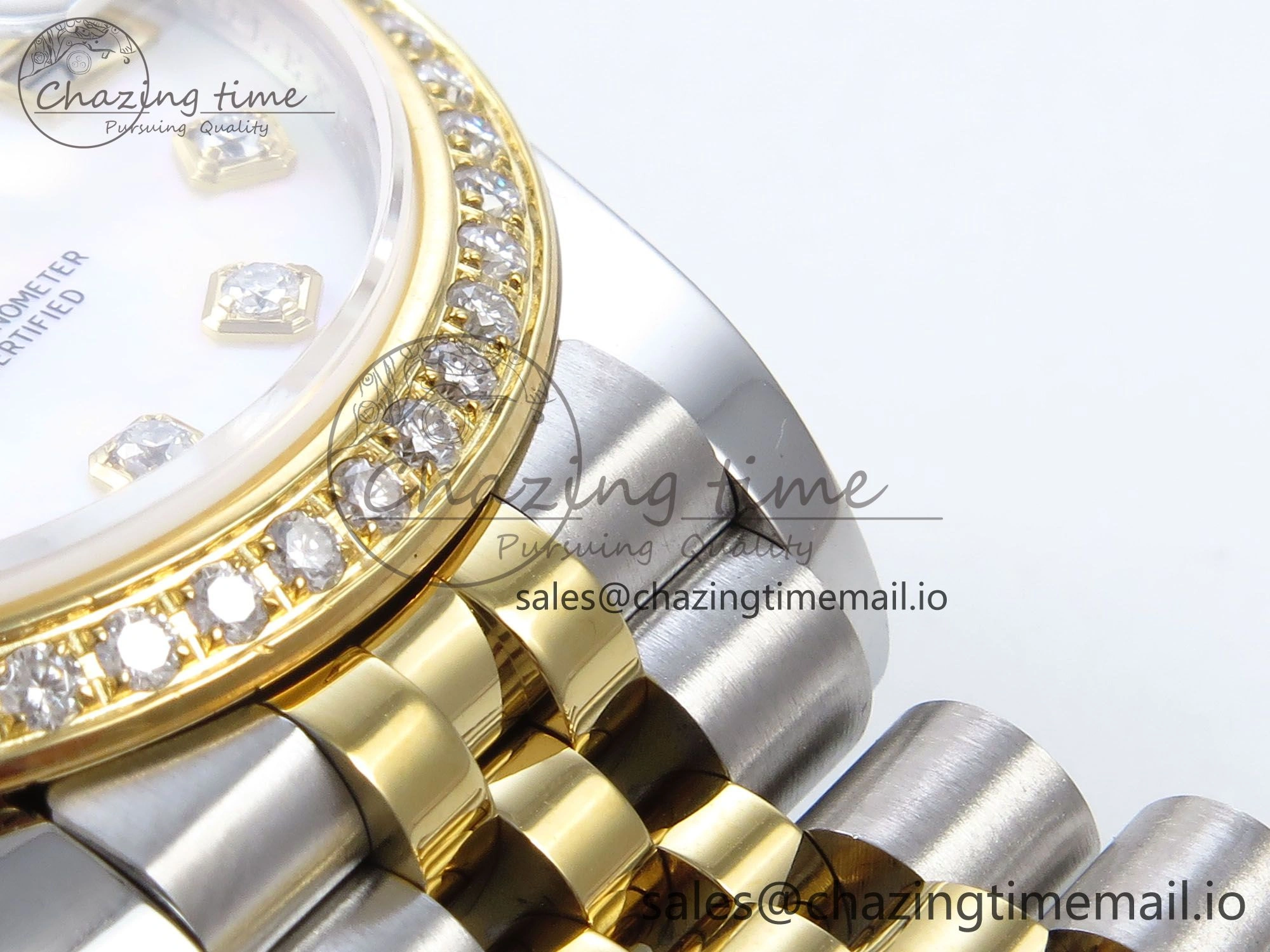 DateJust 31 278383RBR JARF 1:1 Best Edition 904L Steel White MOP Diamonds Dial on SS YG Jubilee Bracelet HZ2236