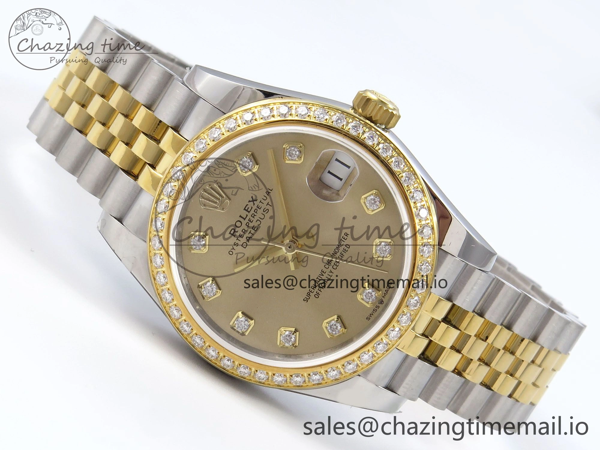DateJust 31 278383RBR JARF 1:1 Best Edition 904L Steel YG Diamonds Dial on SS YG Jubilee Bracelet HZ2236
