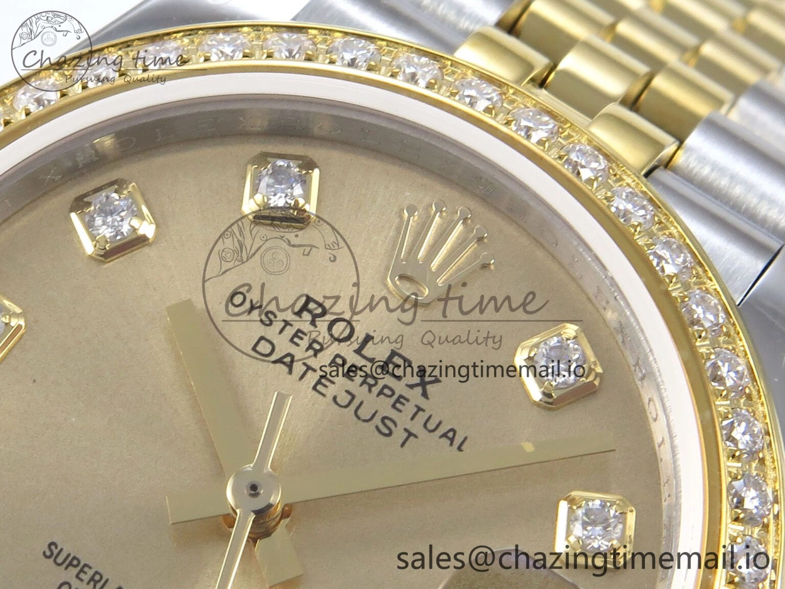 DateJust 31 278383RBR JARF 1:1 Best Edition 904L Steel YG Diamonds Dial on SS YG Jubilee Bracelet HZ2236