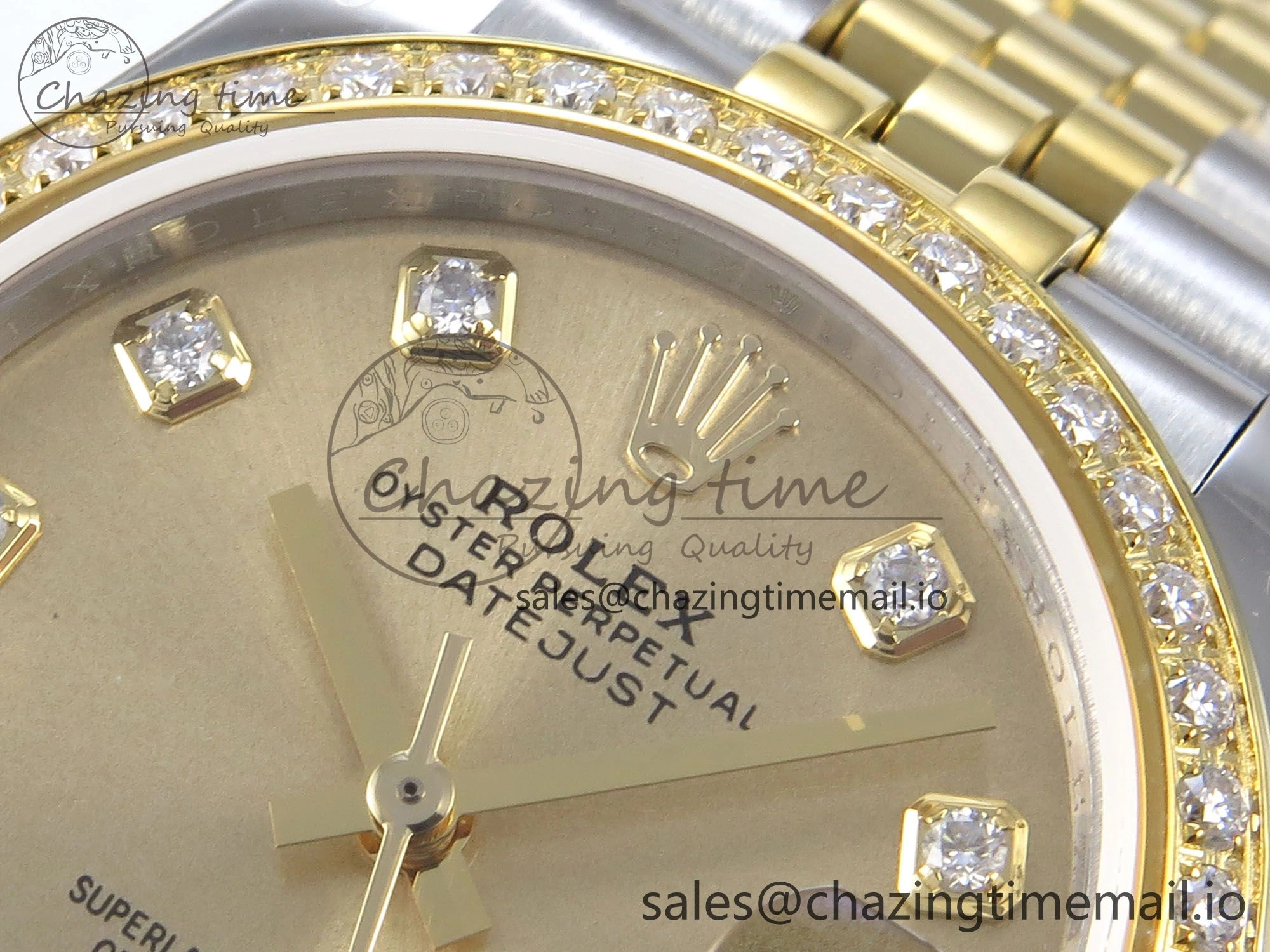 DateJust 31 278383RBR JARF 1:1 Best Edition 904L Steel YG Diamonds Dial on SS YG Jubilee Bracelet HZ2236