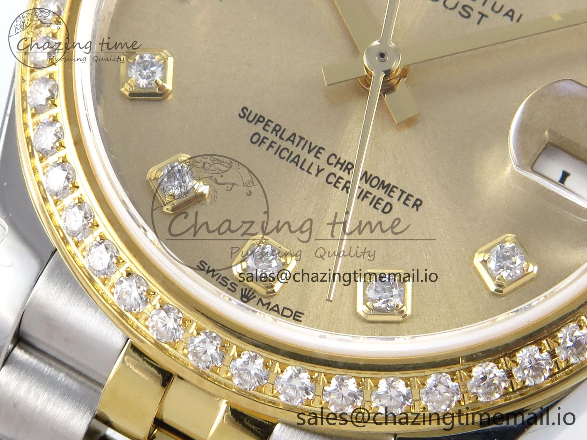 DateJust 31 278383RBR JARF 1:1 Best Edition 904L Steel YG Diamonds Dial on SS YG Jubilee Bracelet HZ2236