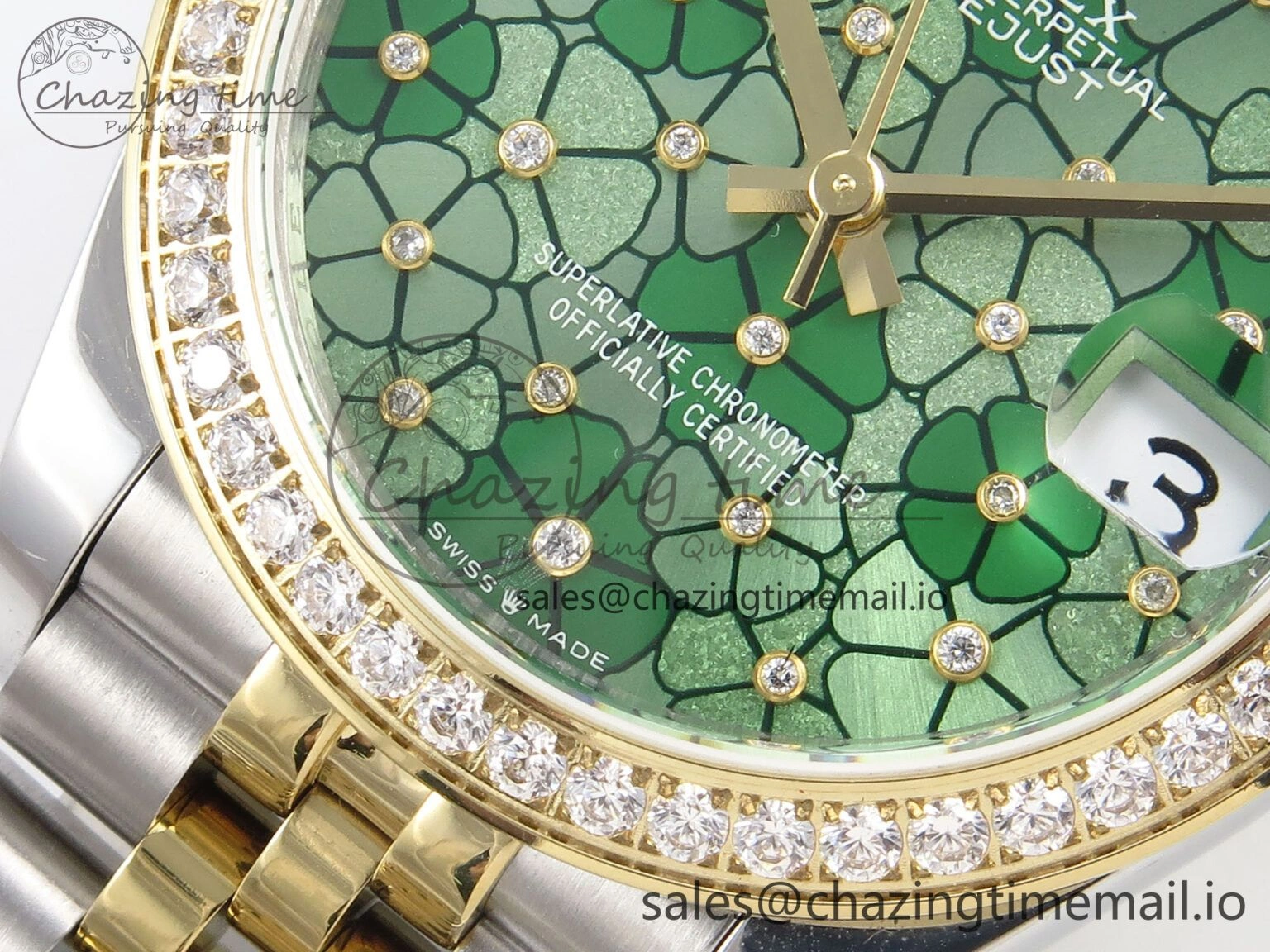 DateJust 31 278383RBR SS YG GMF 1:1 Best Edition 904L Steel Olive Green Diamonds Dial on Jubilee Bracelet A2824